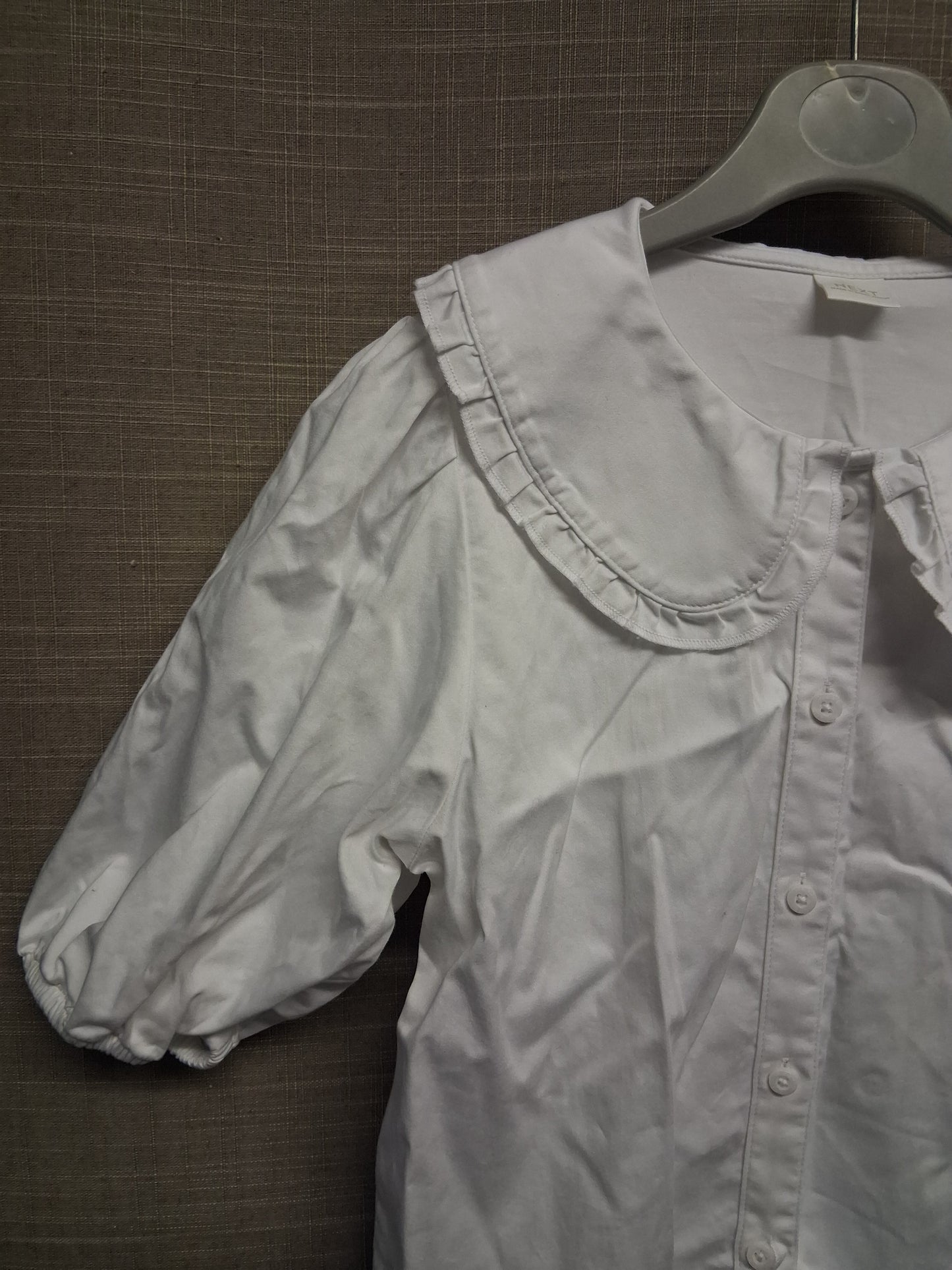Next Girls White Short Sleeve Peter Pan Collar Blouse Age 10 Years