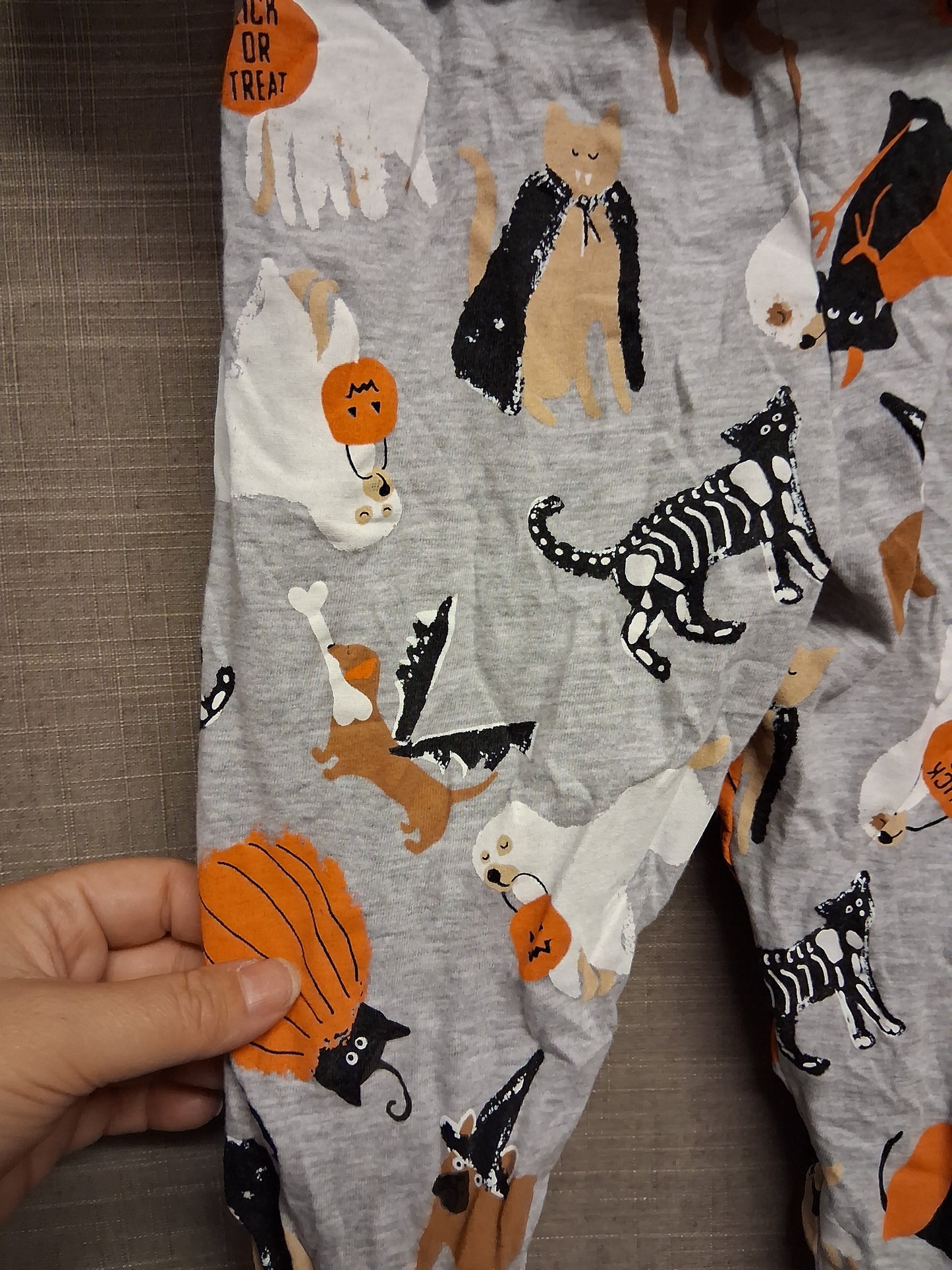 TU Boys Halloween Pjs Pyjamas Grey 2 Piece Set Age 2-3 Years