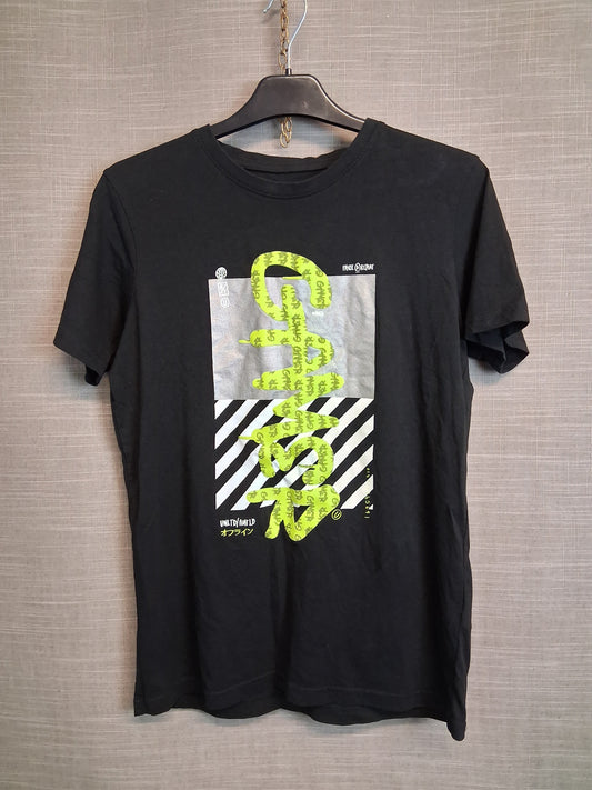Boys Black Gaming Theme T-Shirt Short Sleeve Age 14-15 Years