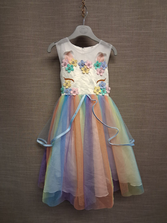 Girls Unicorn Theme Party Dress Age 6 Years