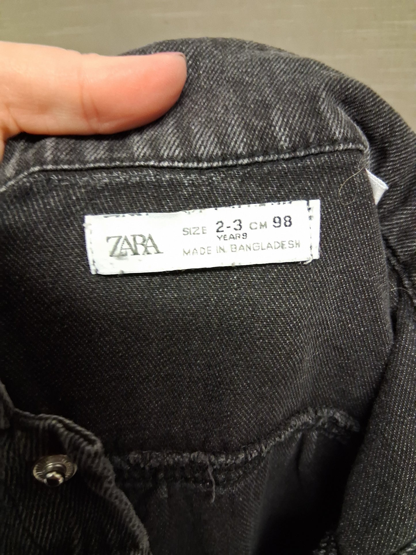 Zara Girls Faded Black Denim Boiler Suit Age 2-3 Years