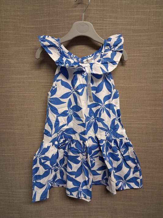 Pepco Baby Blue White Floral Dress Sleeveless Age 18-24 Months New