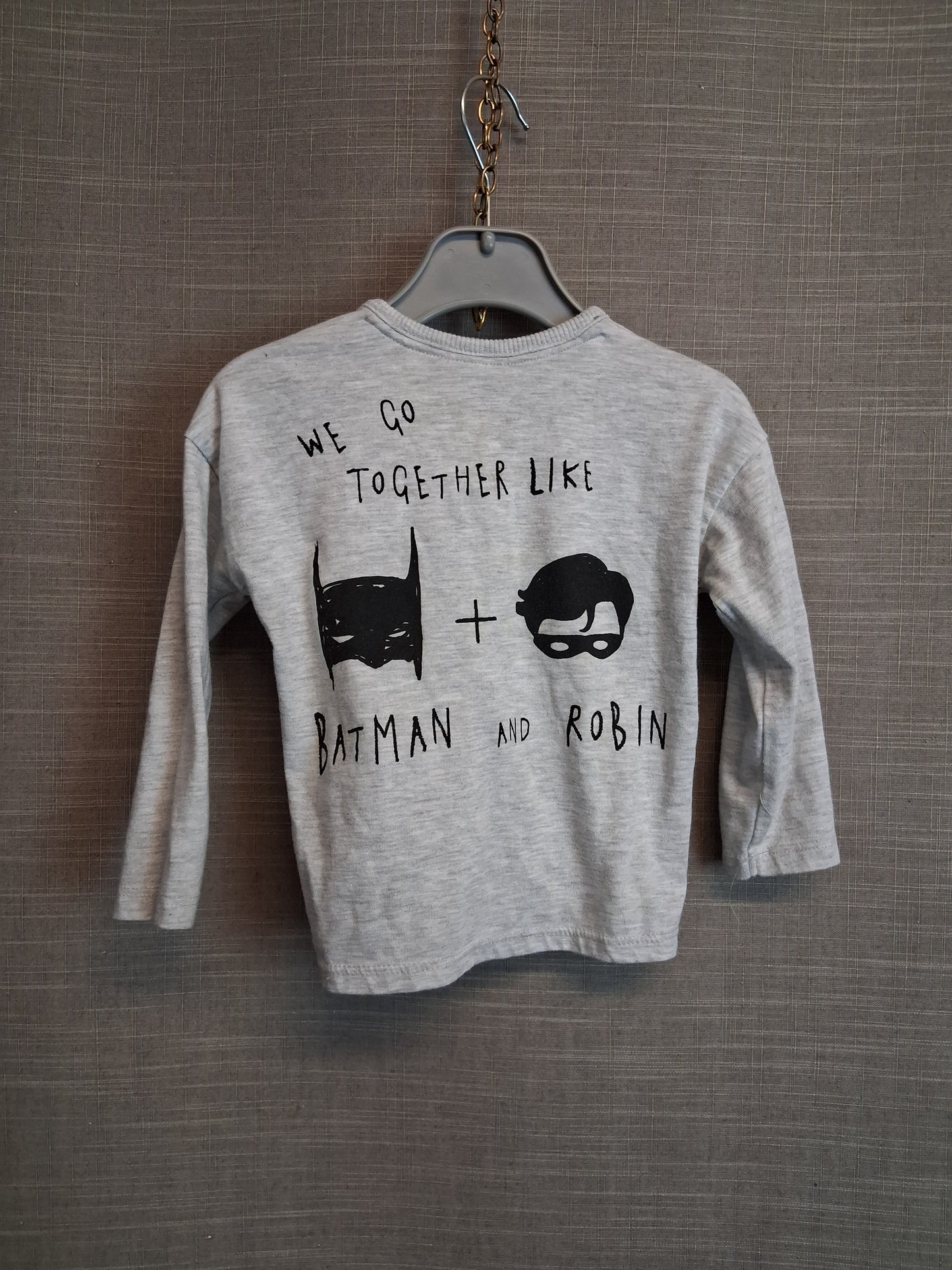 George Batman Theme Long Sleeve T-Shirt Grey Age 12-18 Months