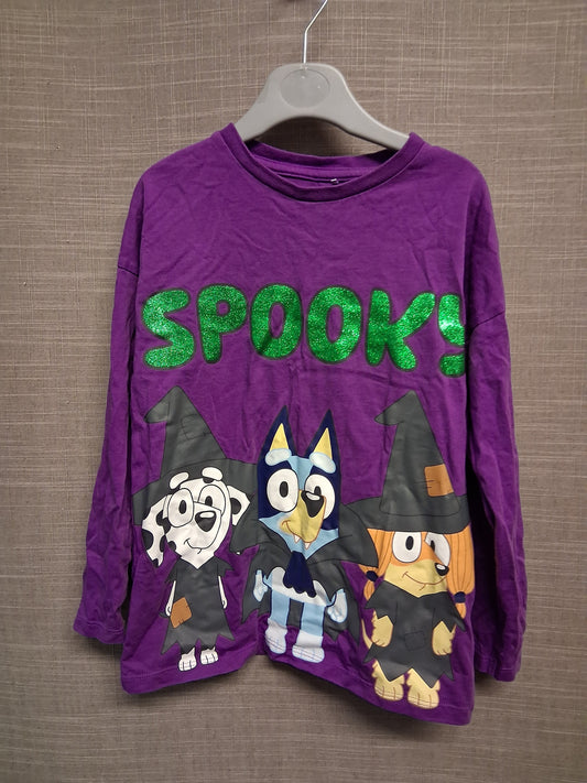 George Bluey Halloween Purple Long Sleeve T-Shirt Age 5-6 Years