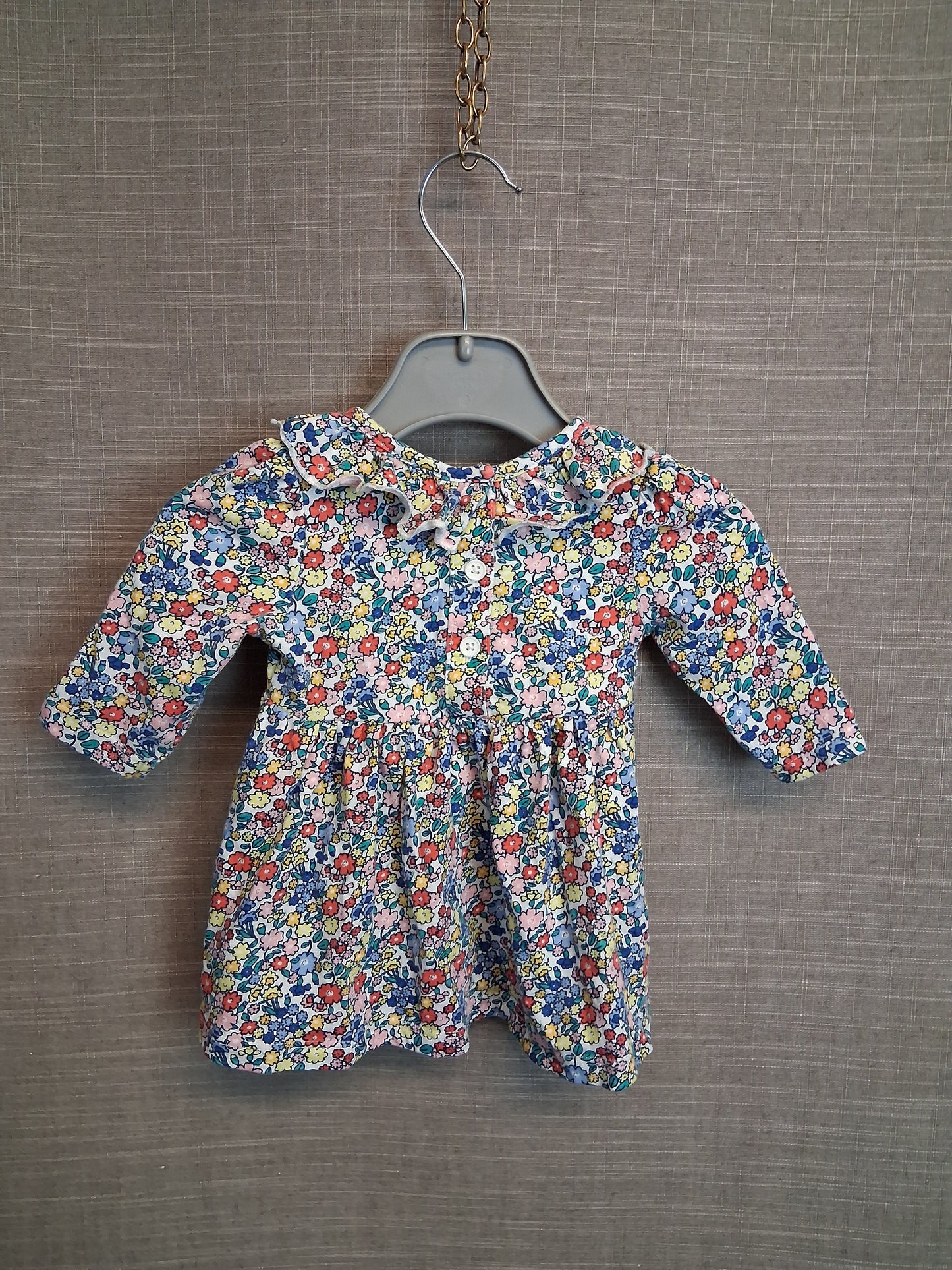Matalan Girls Blue Floral Jersey Dress Age Newborn