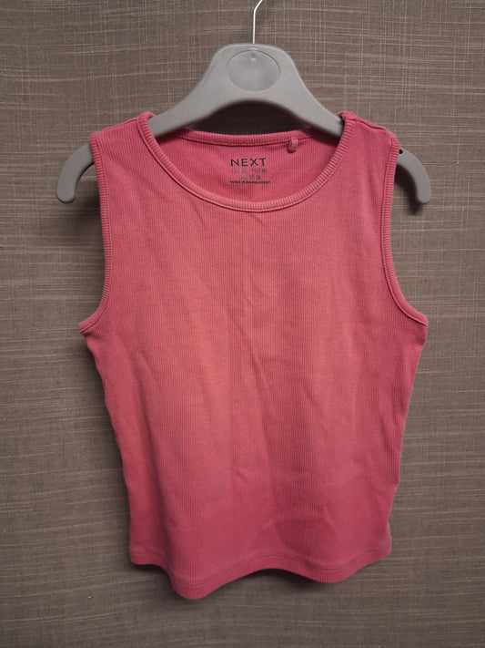 Next Pink Ribbed Vest Tank Top Age 9 Years