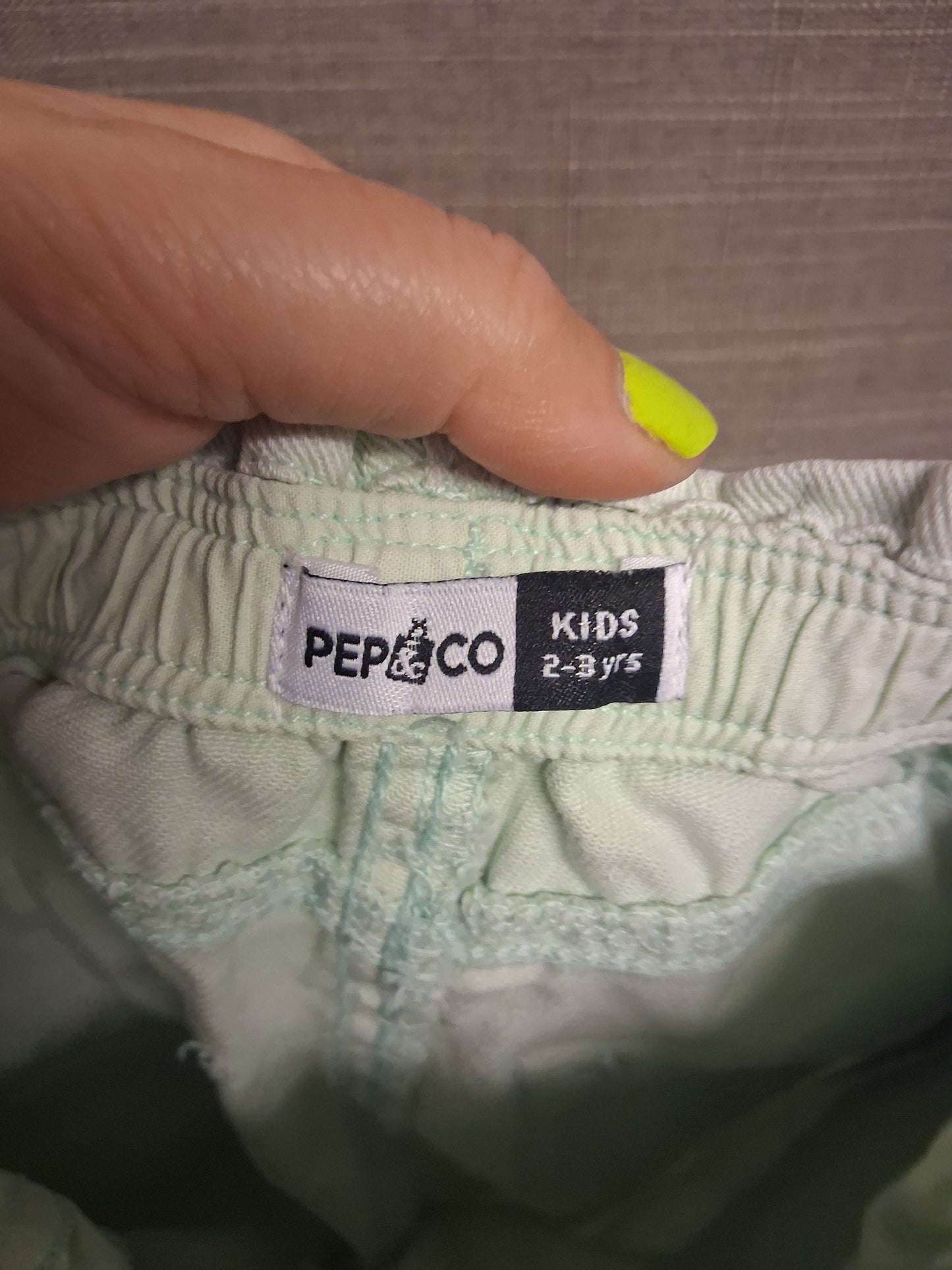 Pep&Co Girls Mint Green Denim Paperbag Jeans Age 2-3 Years