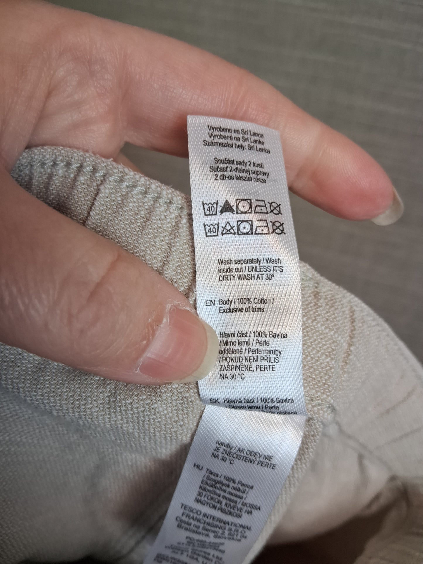 F&F Boys Beige Lightweight Roll Up Trousers Age 9-12 Months
