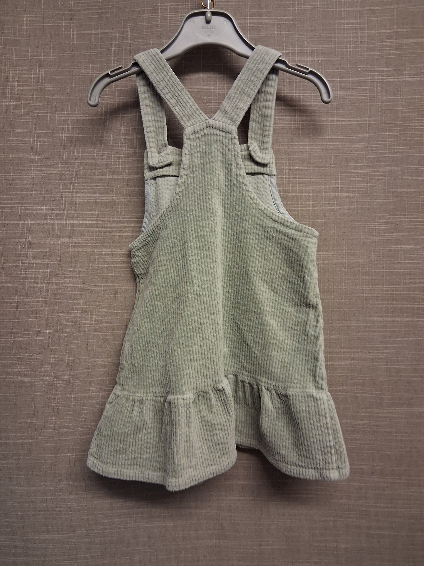 Next Girls Sage Green Corduroy Pinafore Dress Age 2-3 Years