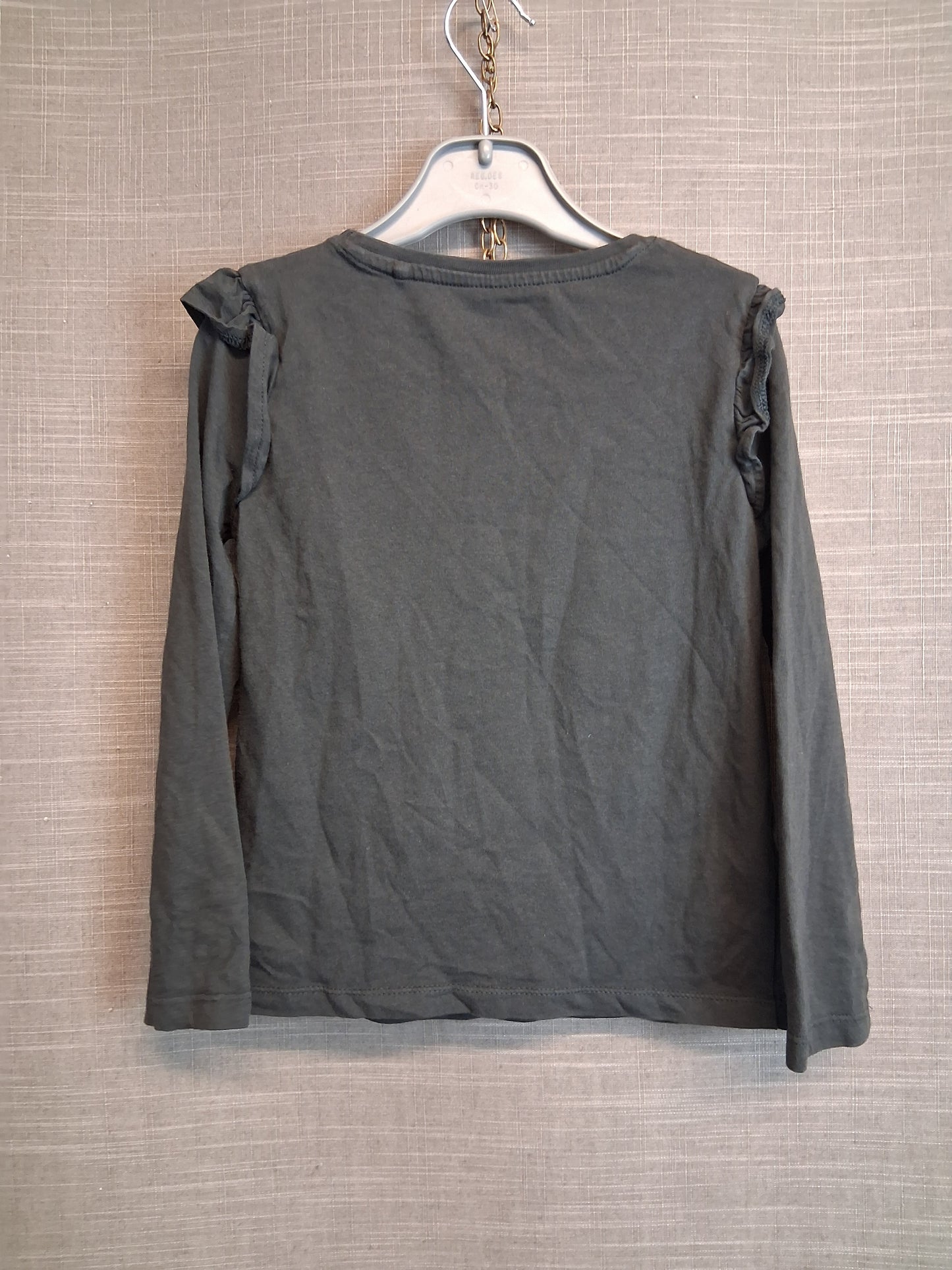 TU Girls Grey Long Sleeve Leopard T-Shirt Age 4-5 Years