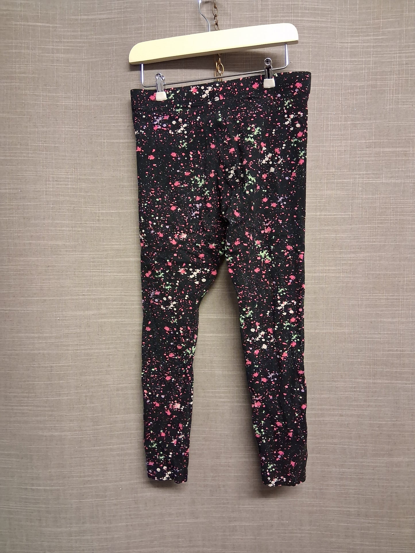Next Girls Black Paint Splatter Leggings Age 7 years