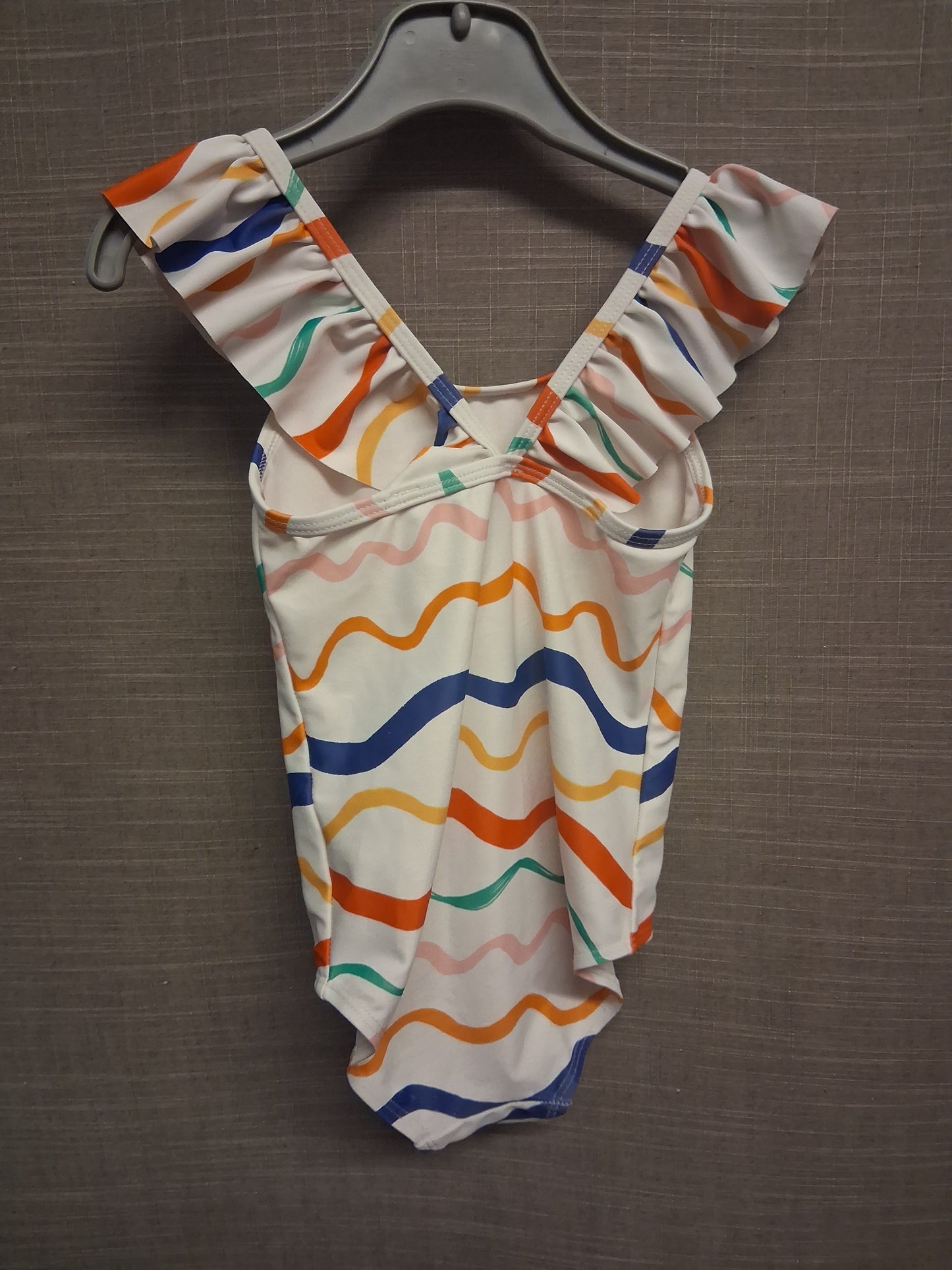 Next Girls White Striped Swimsuit One Piece Age 3-4 Years