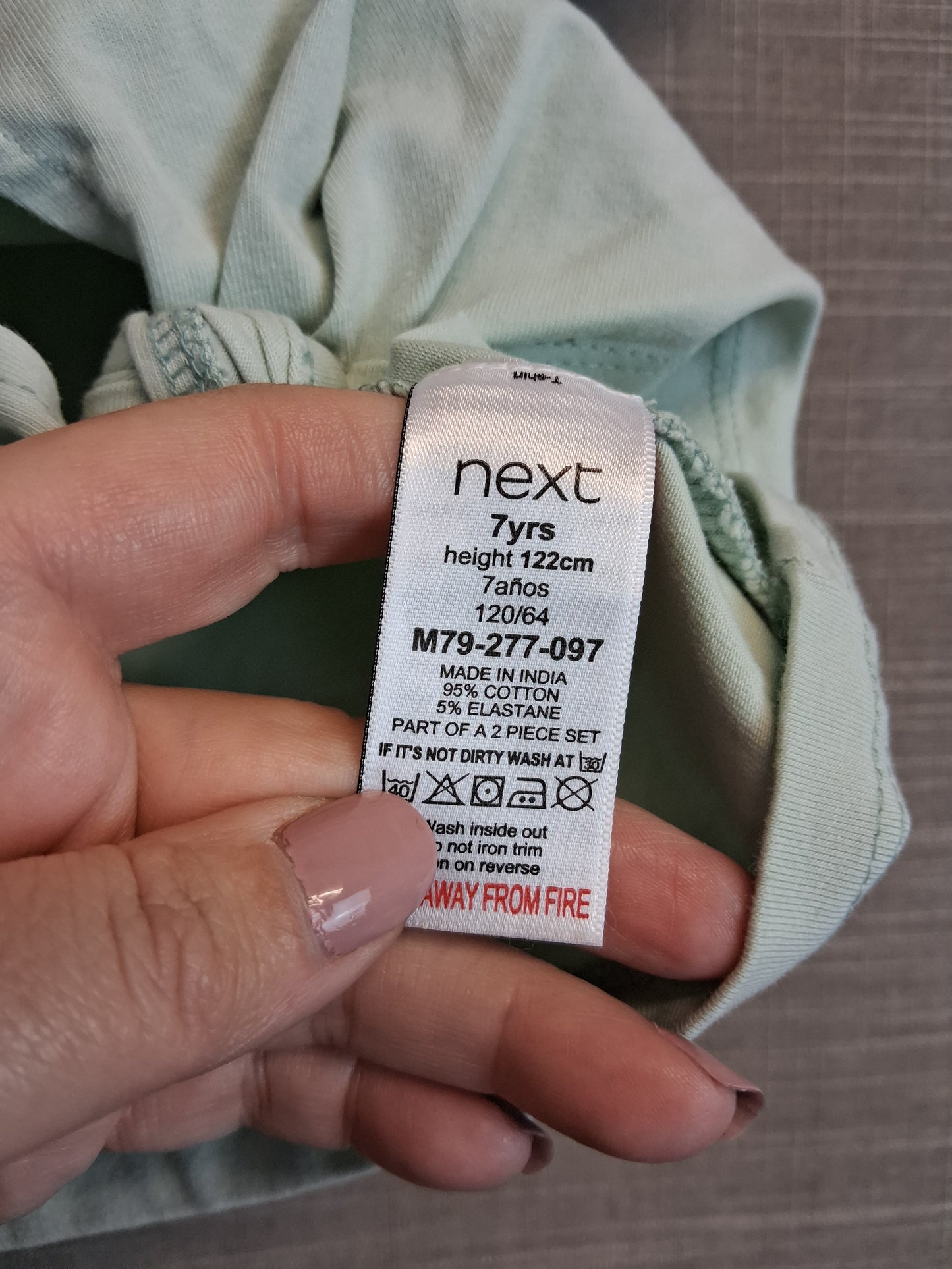 Next Girls Pale Green Sequin Crop Knot Front T-Shirt Short Sleeve Age 7 Years