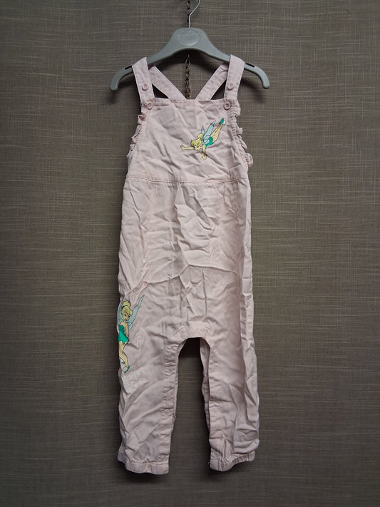 Disney Primark Tinkerbell  Dungarees Pink Age 2-3 Years