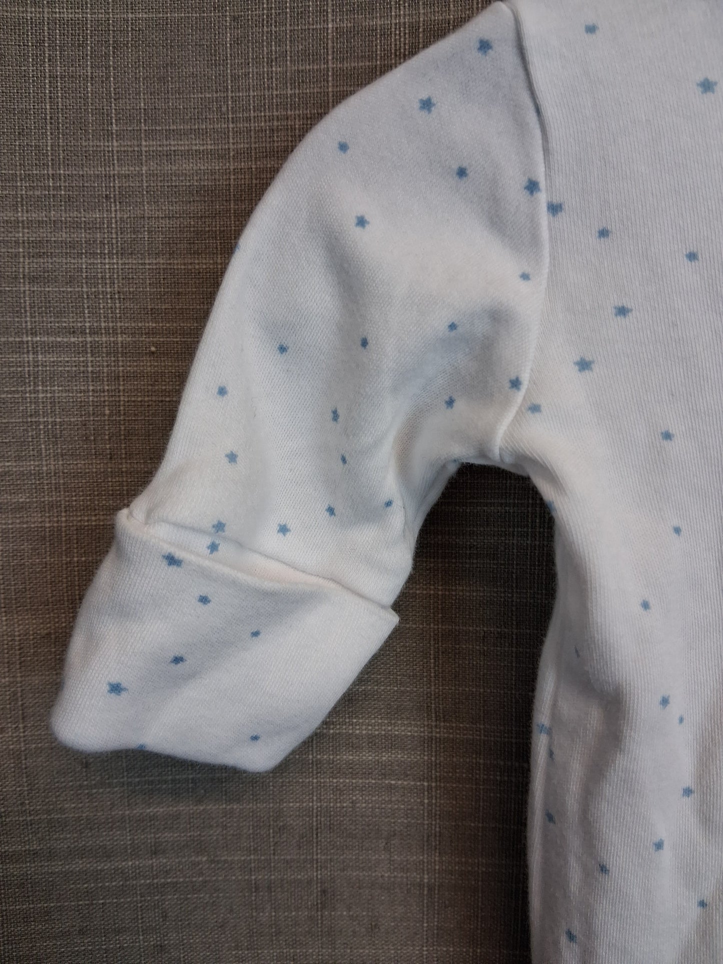 Next Boys Sleepsuit Romper White Blue Spots Age Tiny Baby