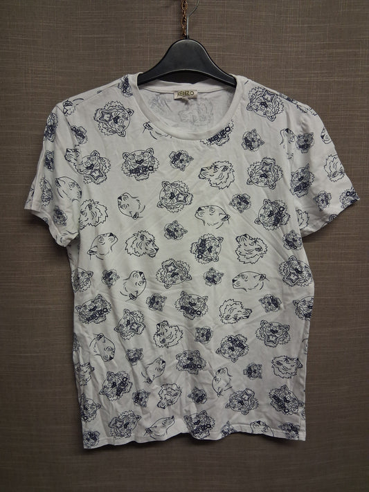 Kenzo Boys White Tiger Print T-Shirt Short Sleeve Age 16 years Slim Fit