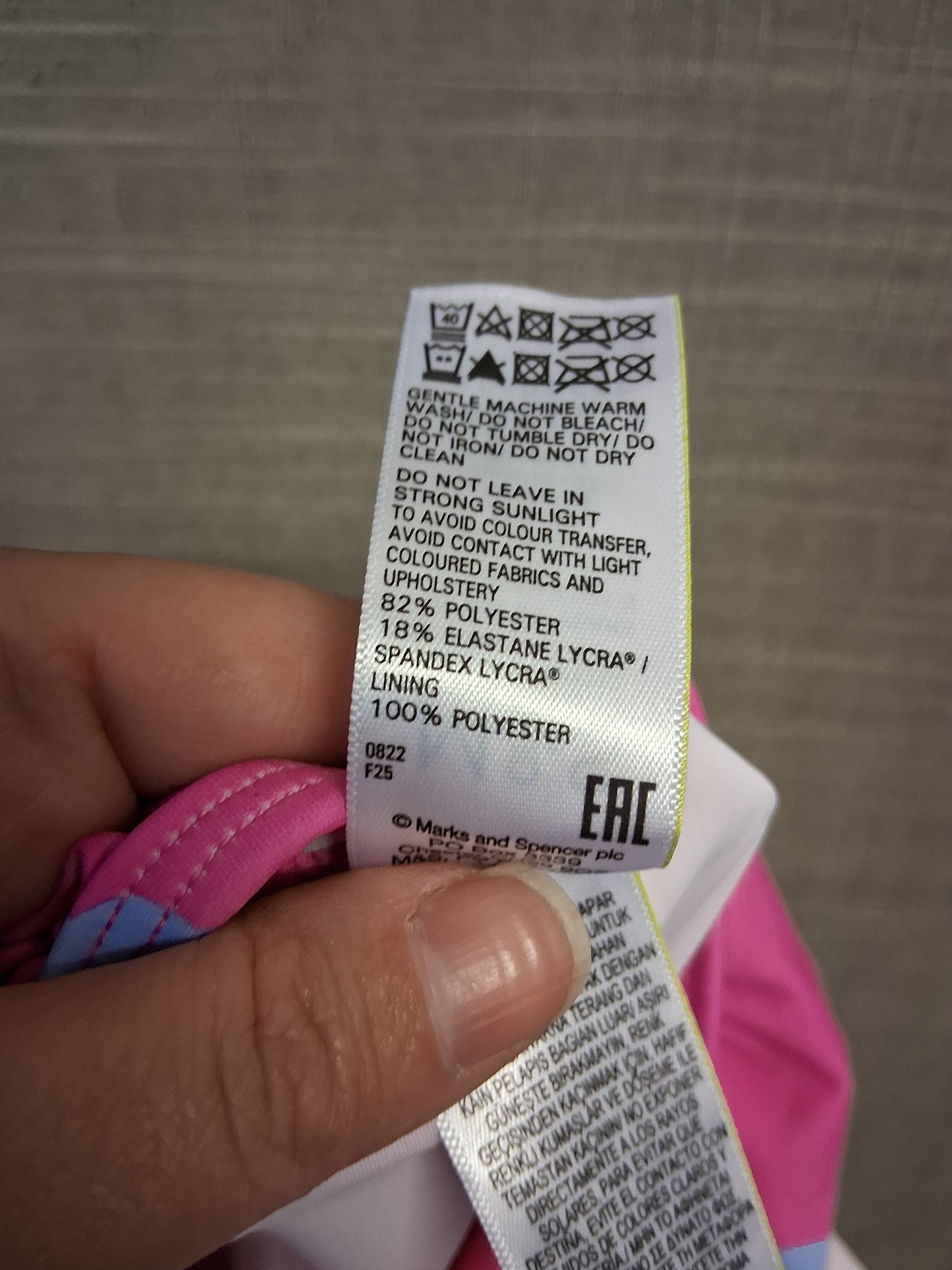 Marks and Spencer Pink Dolphin Swimsuit One Piece Age 2-3 Years