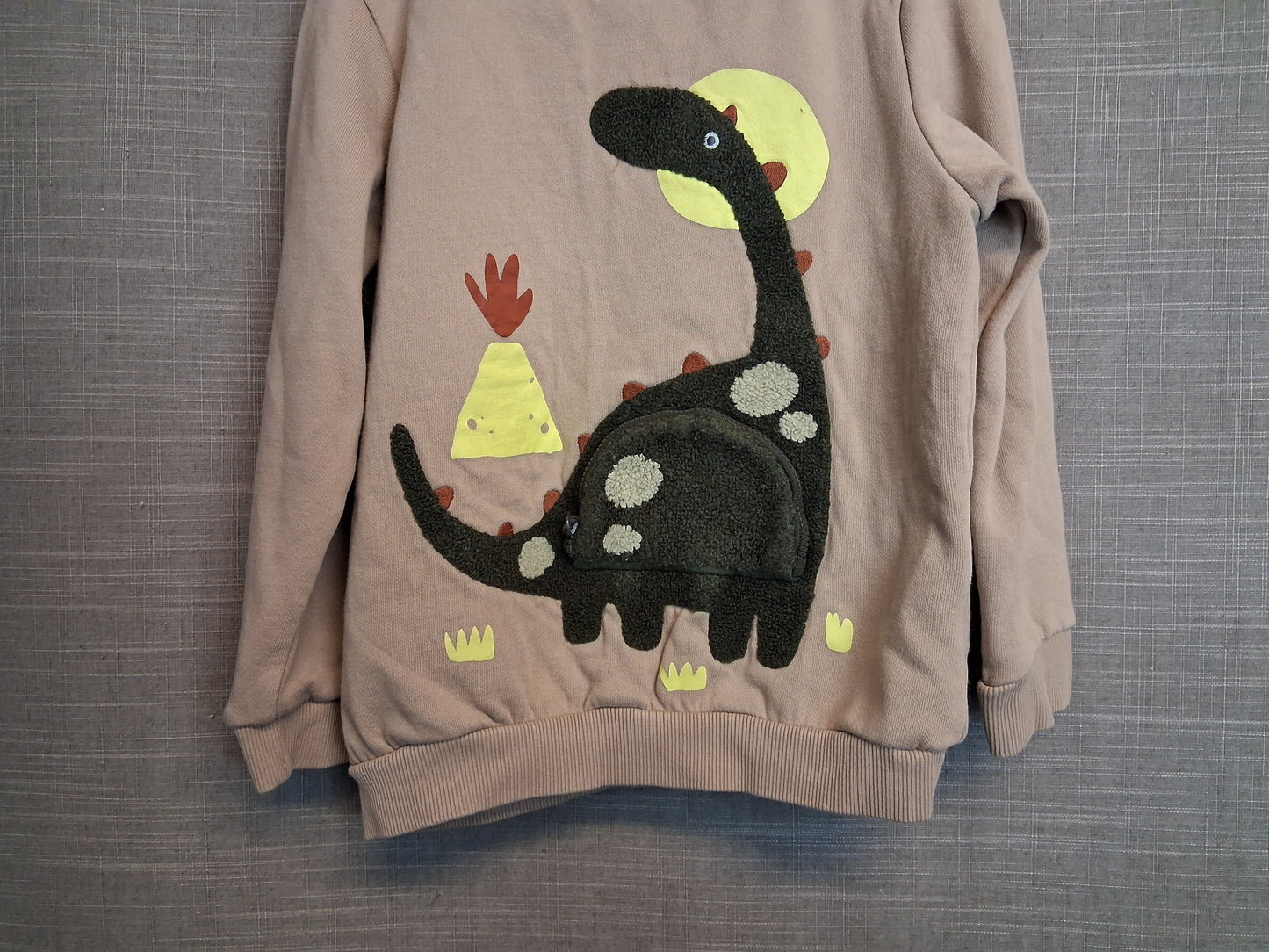 F&F Boys Beige Dinosaur Sweater Age 5-6 Years