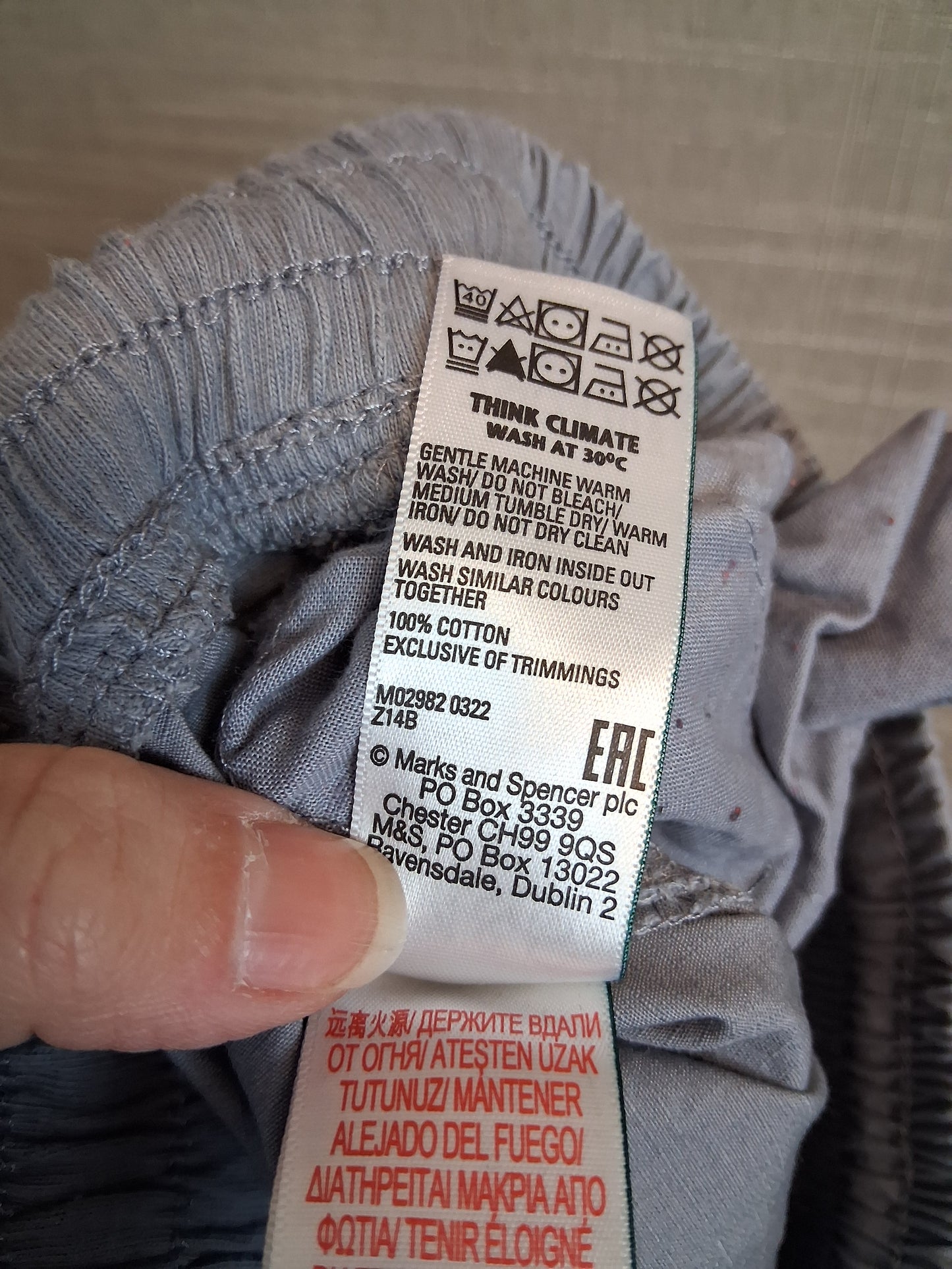 Marks and Spencer Grey Chino Style Shorts Age 4-5 Years
