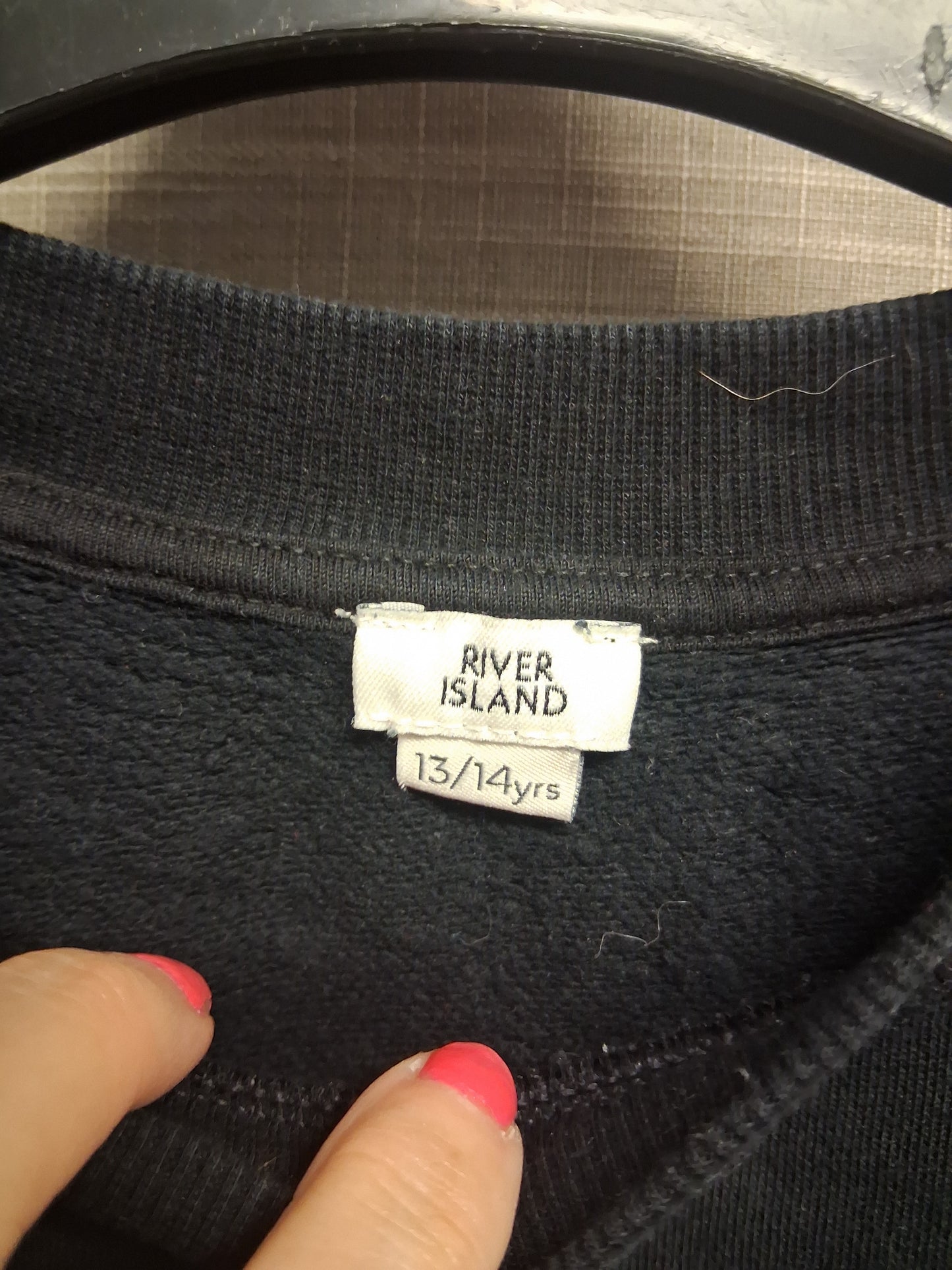 River Island Girls Black Cropped Sweater Age 13-14 Years
