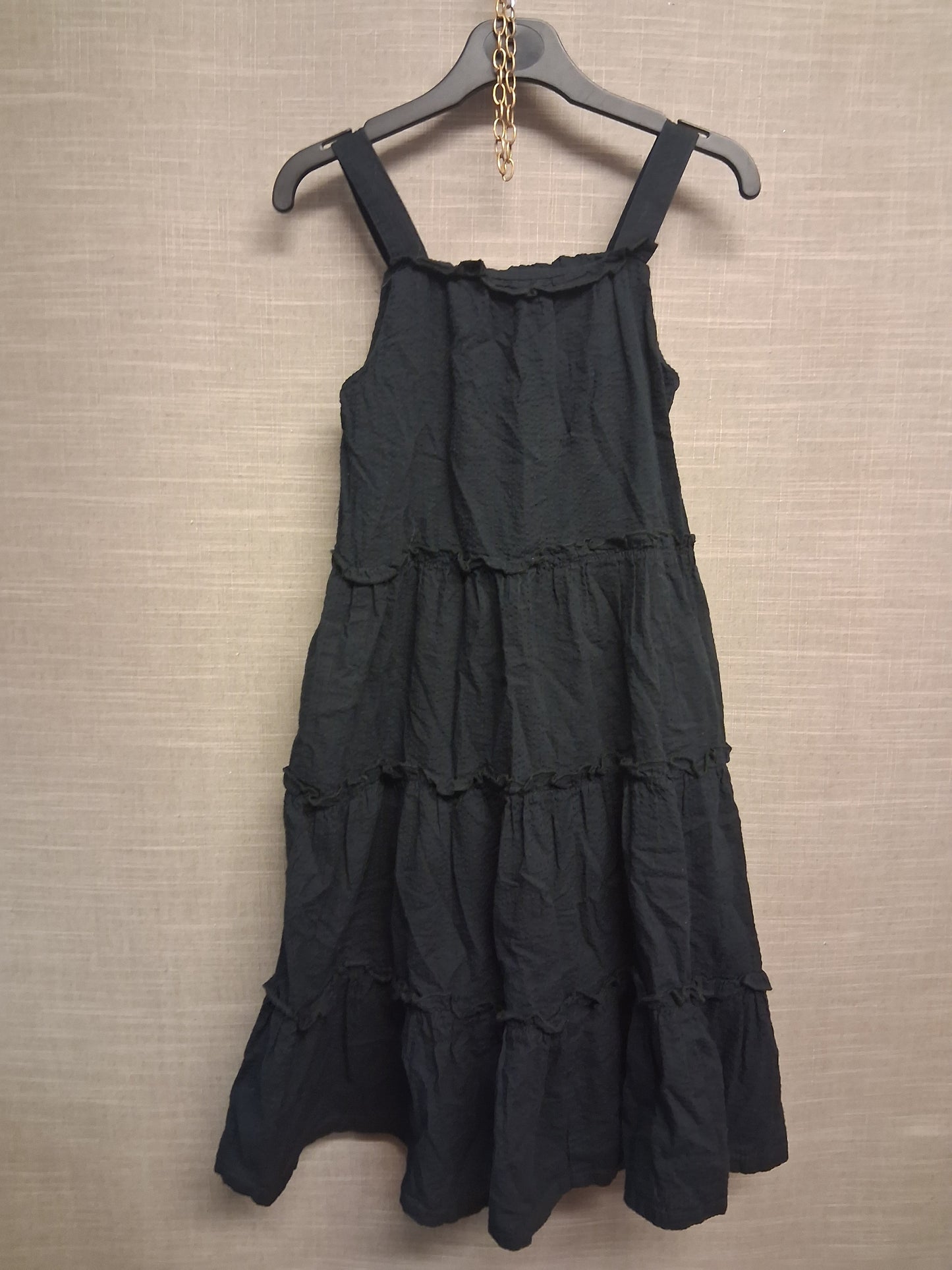 H&M Girls Black Tiered Dress Sleeveless Age 6-7 Years