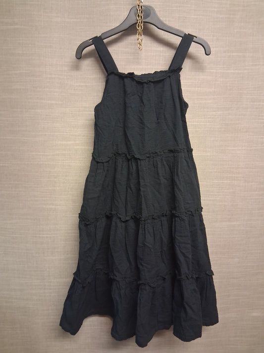 H&M Girls Black Tiered Dress Sleeveless Age 6-7 Years