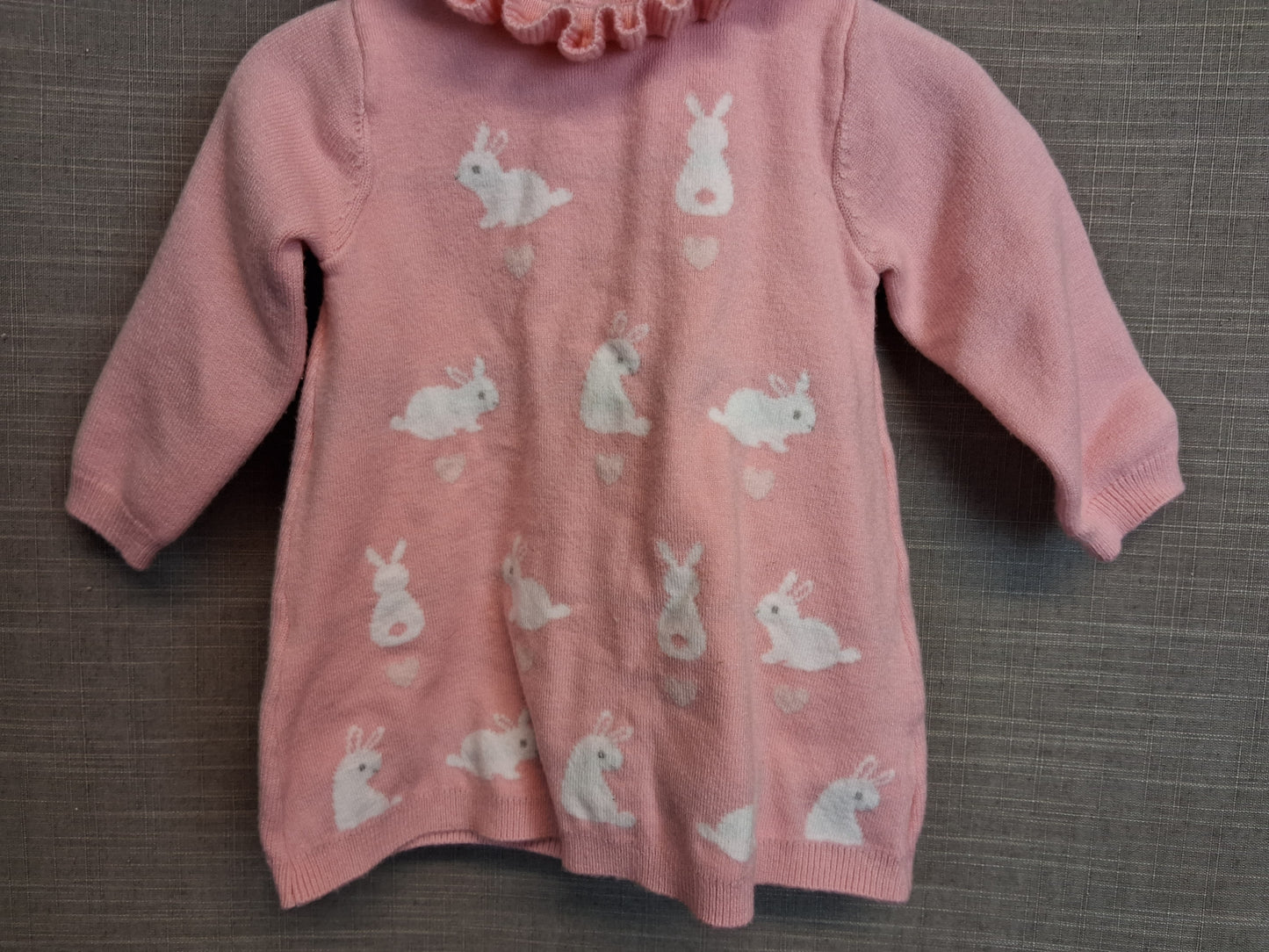 Nutmeg Girls Pink Bunny Jumper Dress Age 3-6 Months
