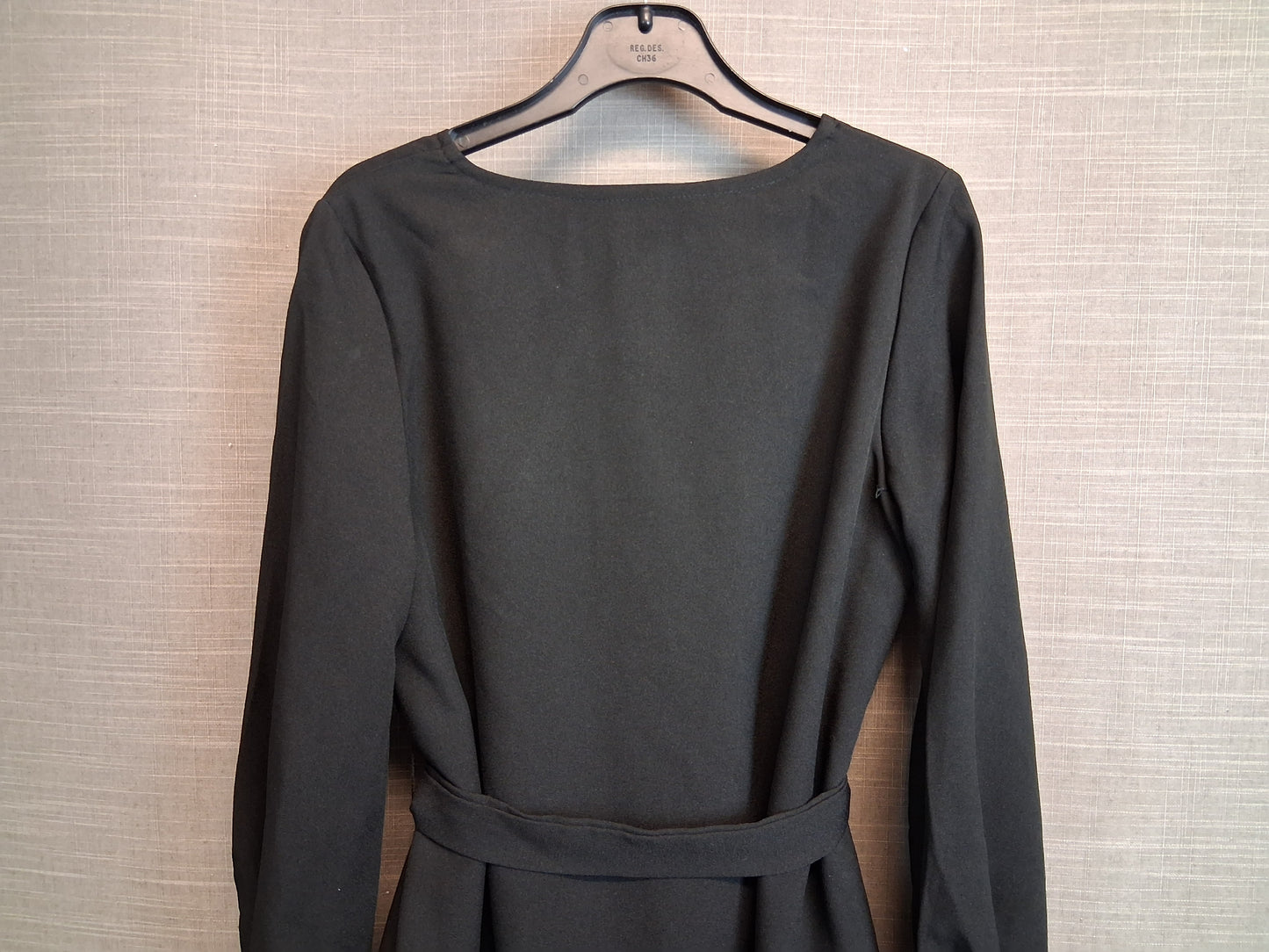 Shein Girls Black Dress Long Sleeve with Belt Age 10 years
