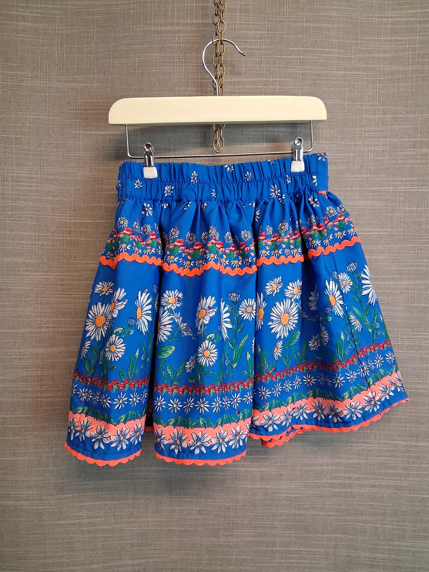 Monsoon Blue Floral Lined Skirt Age 3-4 Years