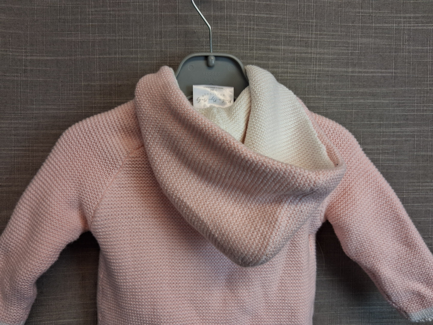 Rock Bye Baby Girls Pink Knitted Cardigan Knitted with Hood Age 0-3 months