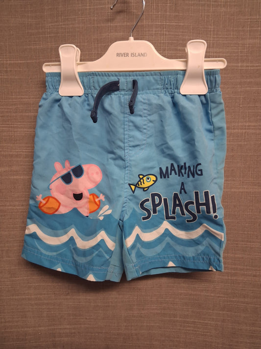 Primark Peppa Pig George Dinosaur Swim Shorts Age 2-3 Years