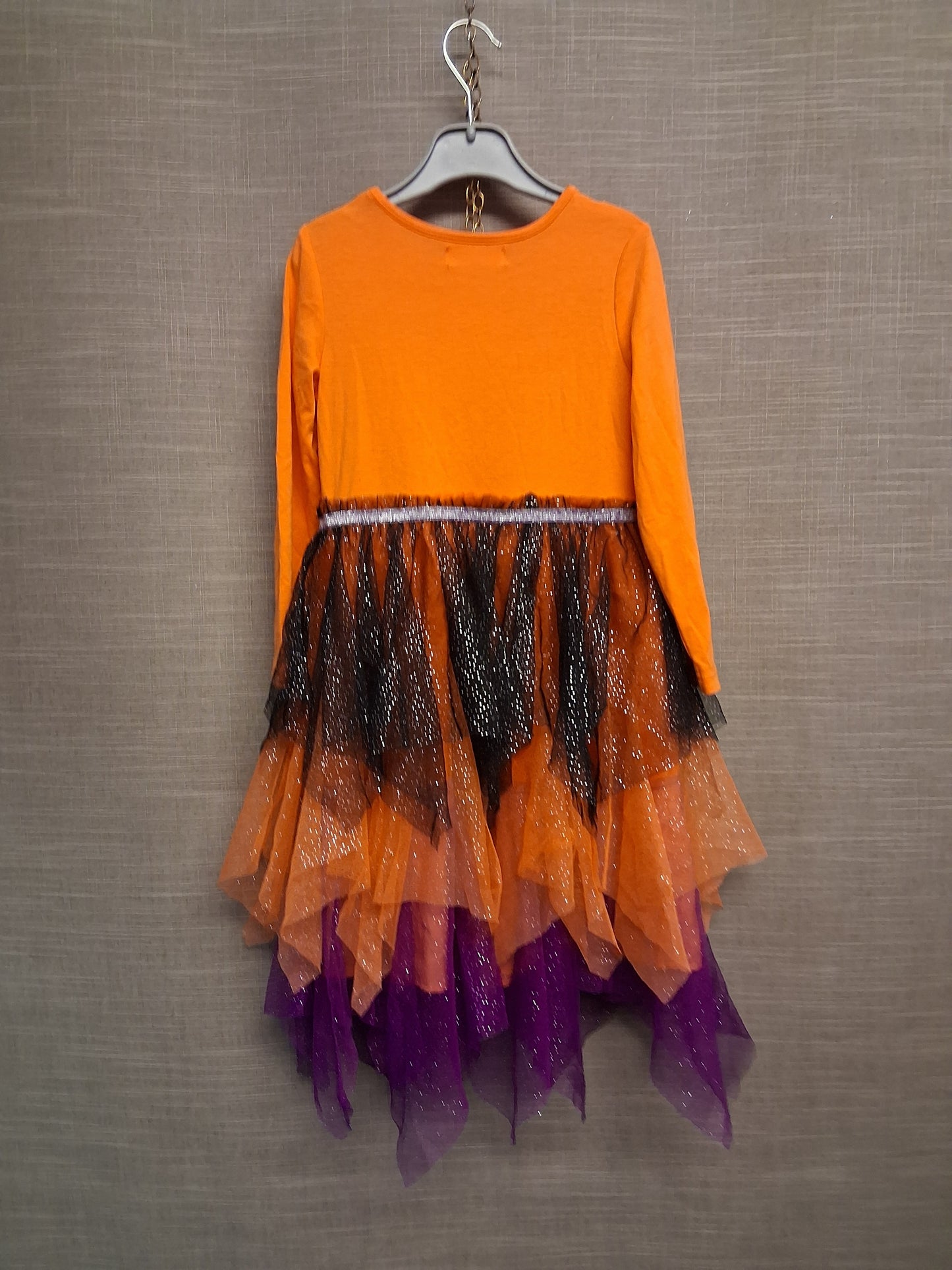 Primark Halloween Pumpkin Orange Multicolour Long Sleeve Dress Age 5-6 Years