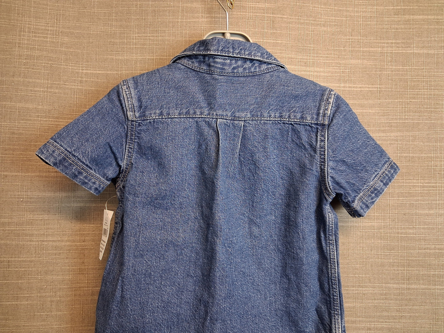 GAP Boys Blue Denim Short Sleeve Shirt Age 18-24 Months New
