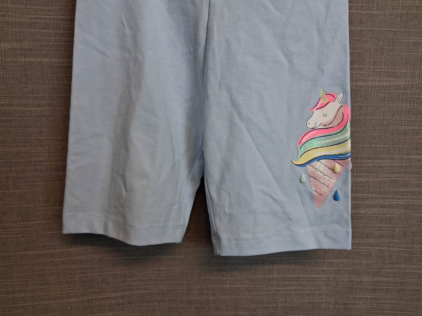 Marks and Spencer Girls Blue Unicorn Cycle Shorts Age 4-5 Years New