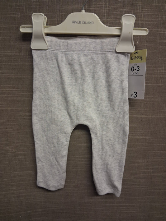Matalan Girls Light Grey Leggings Age 0-3 Months New