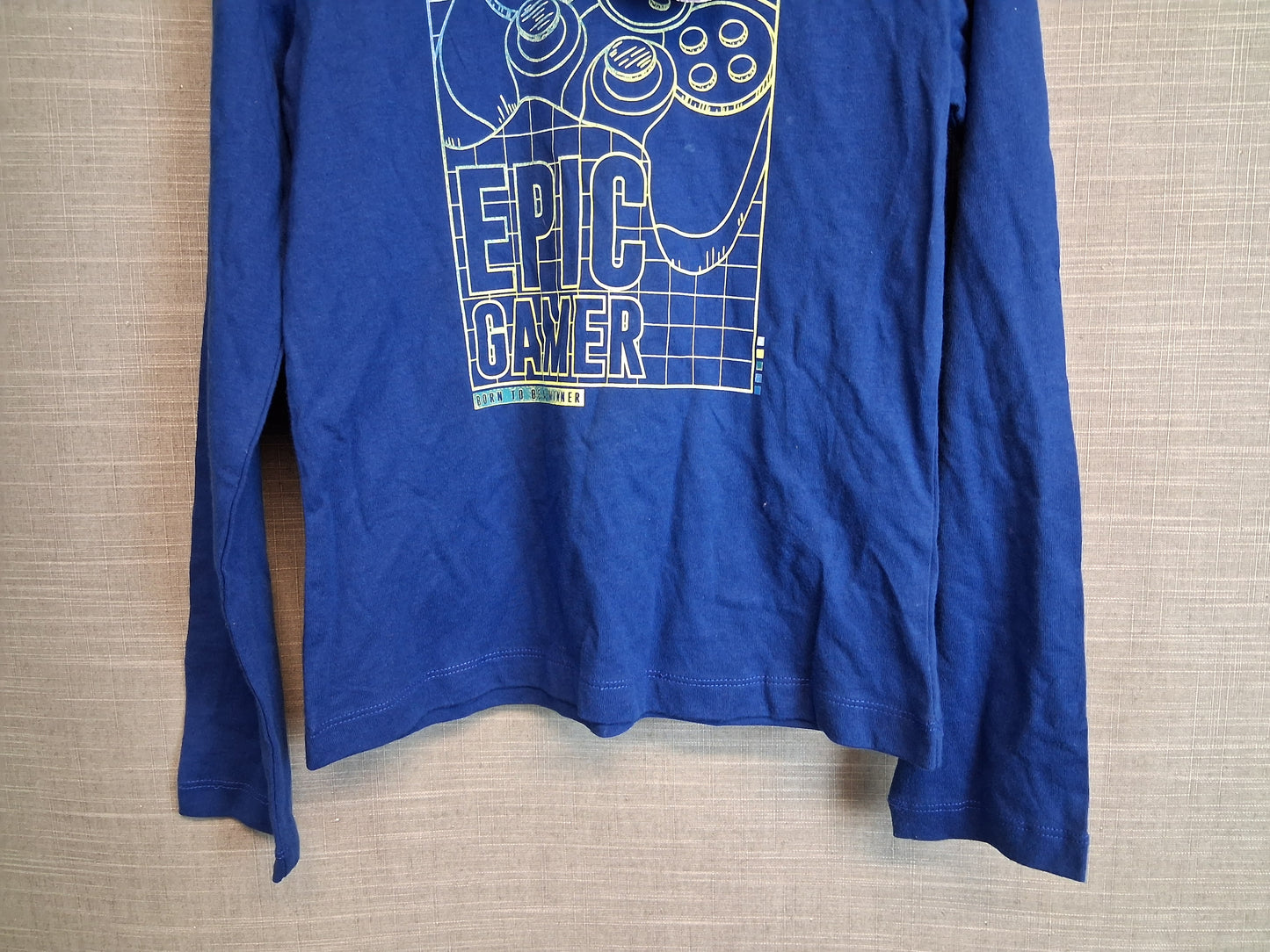 Kids Fun! Boys Blue Long Sleeve T-Shirt Gamer Age 9-10 Years New