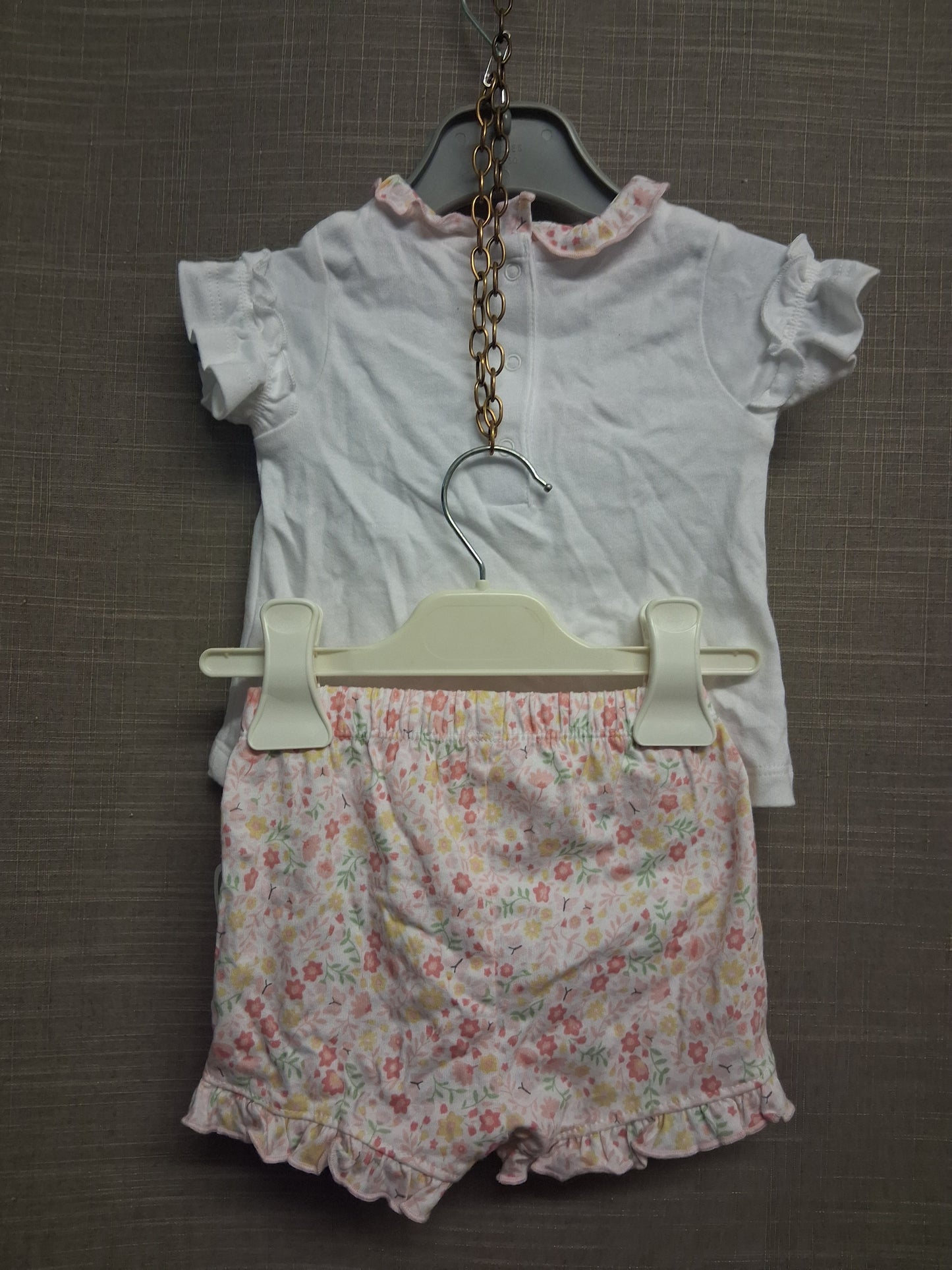 Nutmeg Girls White Pink Butterfly Outfit 2 Piece T-Shirt & Leggings Age 0-3 Months New
