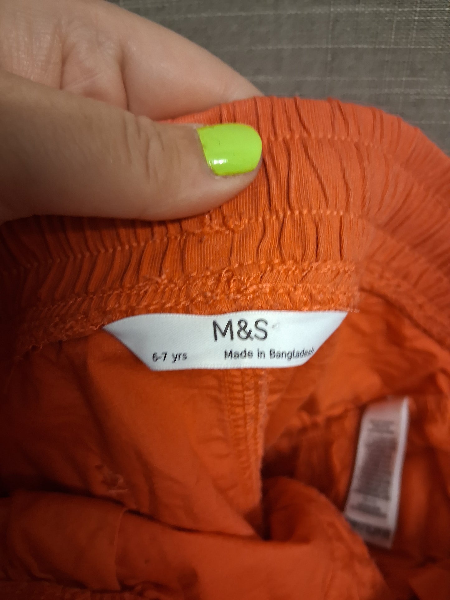 Marks and Spencer Red Cotton Shorts Age 6-7 Years