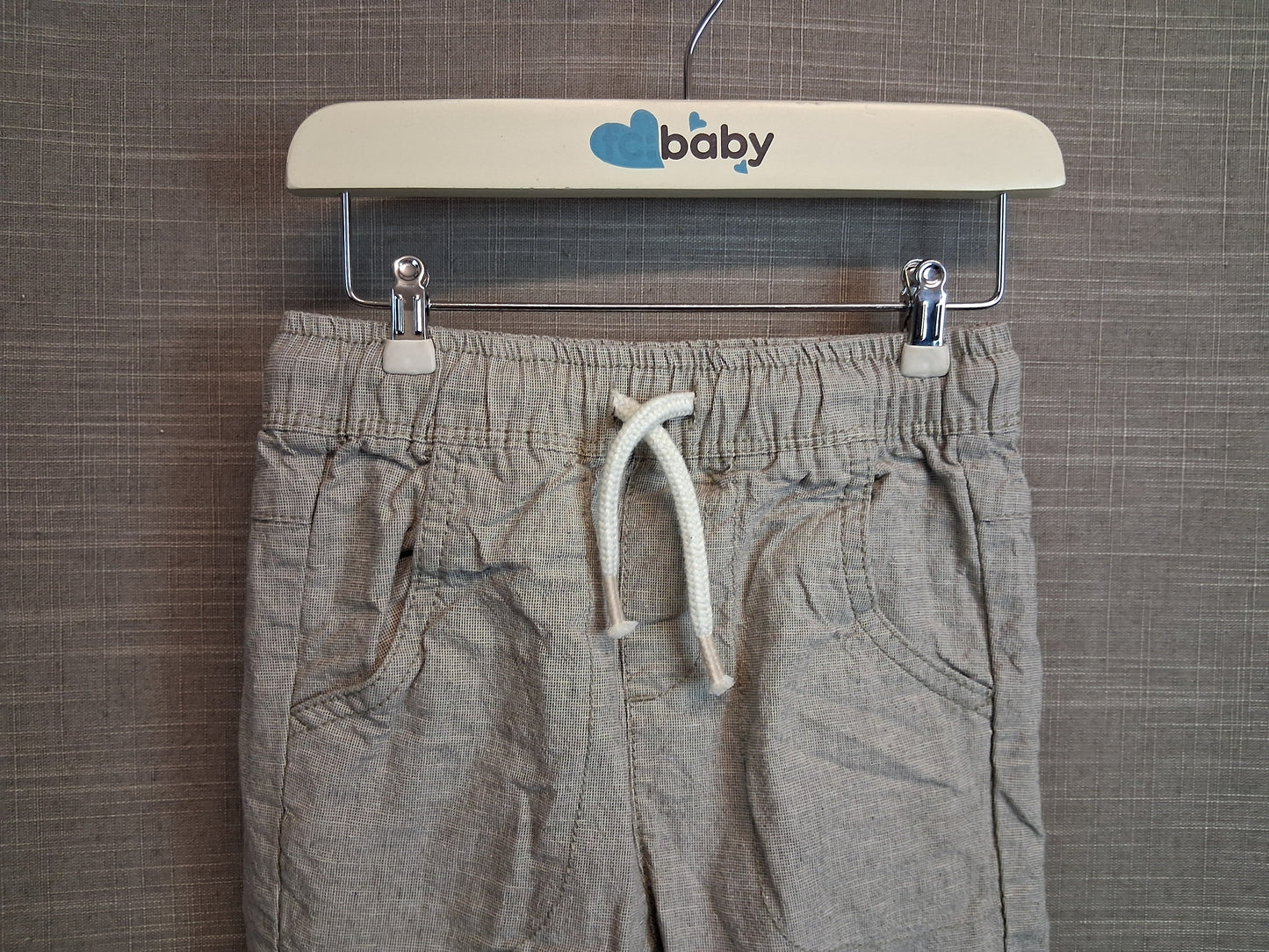 TU Boys Beige Bermuda Shorts Age 18-24 Months Linen Blend