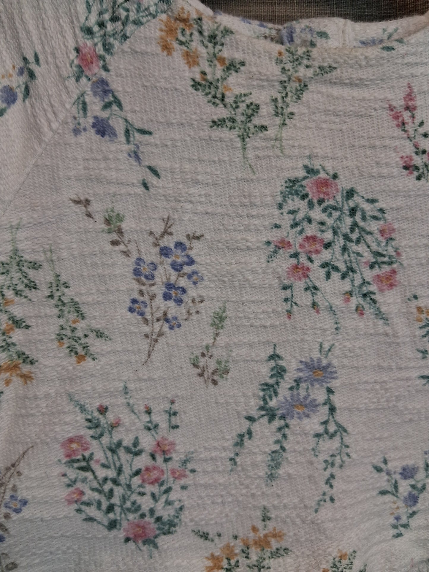 Next Girls White Floral Jumper Dress Age 6-9 Months