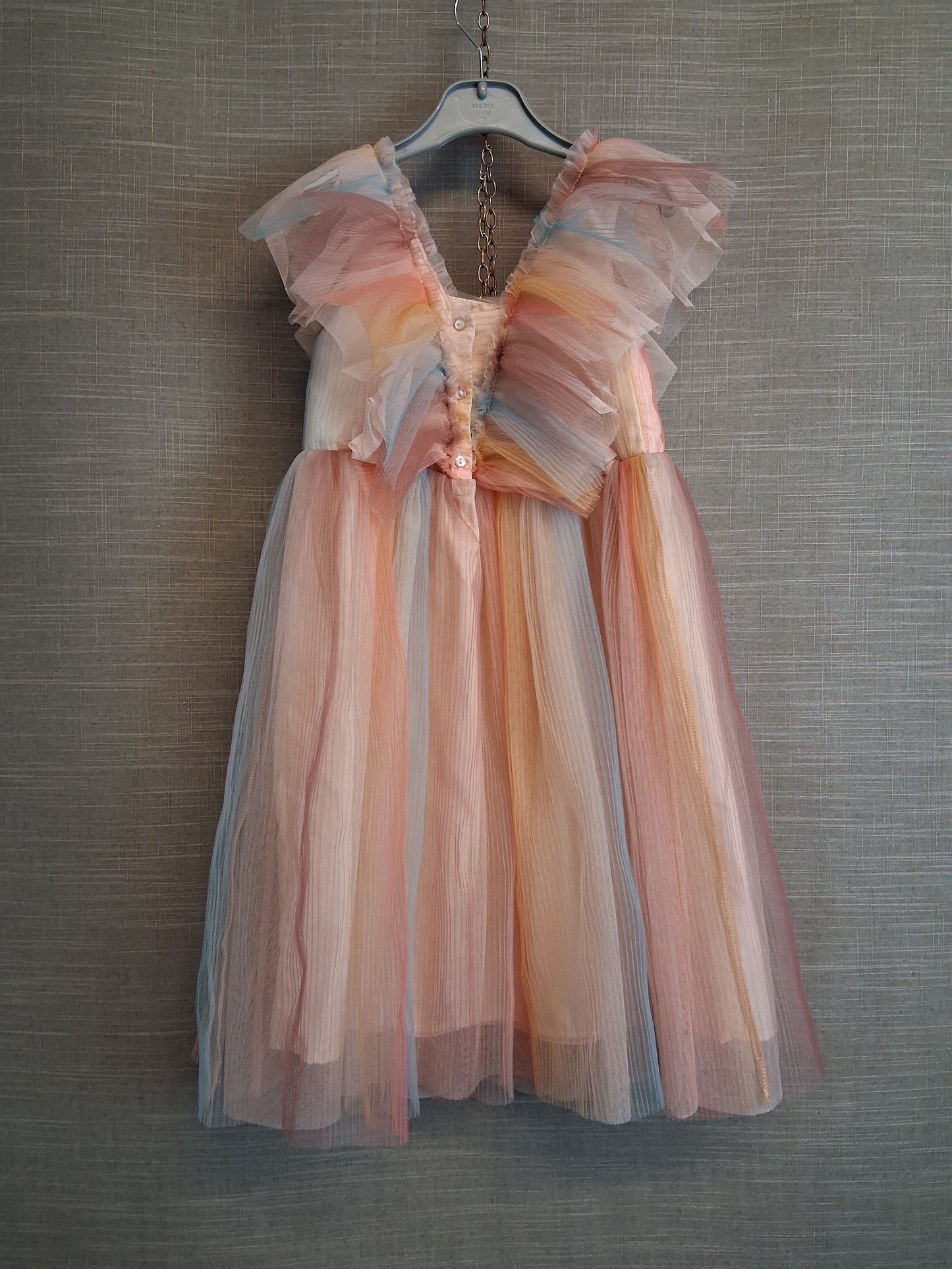 H&M Girls Party Dress Pastel Rainbow Age 7-8 Years