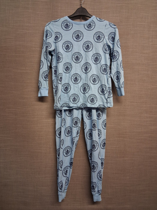 Matalan Manchester City Boys Pyjamas PJs Set Blue Age 11 Years