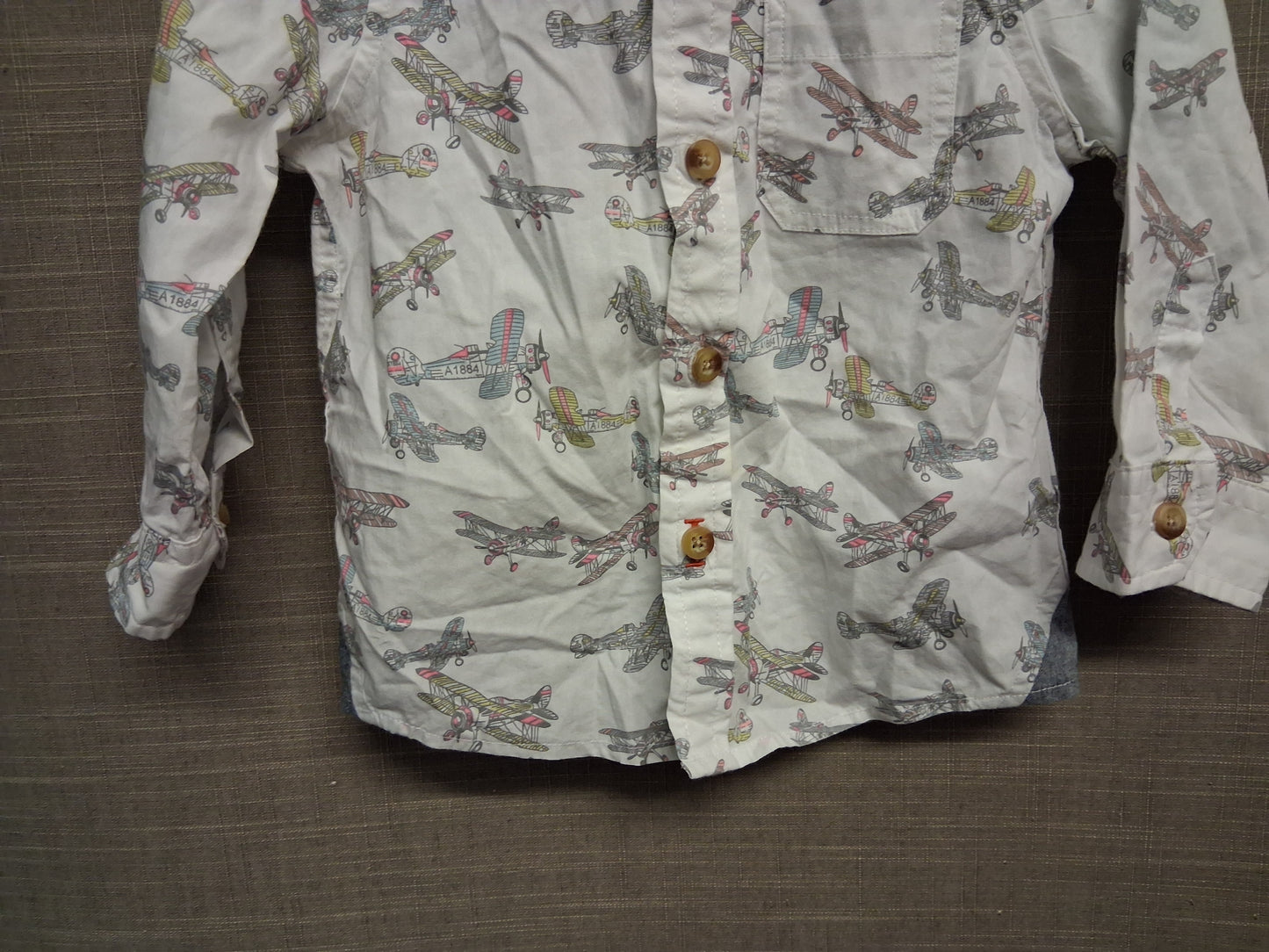 Marks and Spencer Boys Plane Theme Long Sleeve Shirt Age 12-18 Months