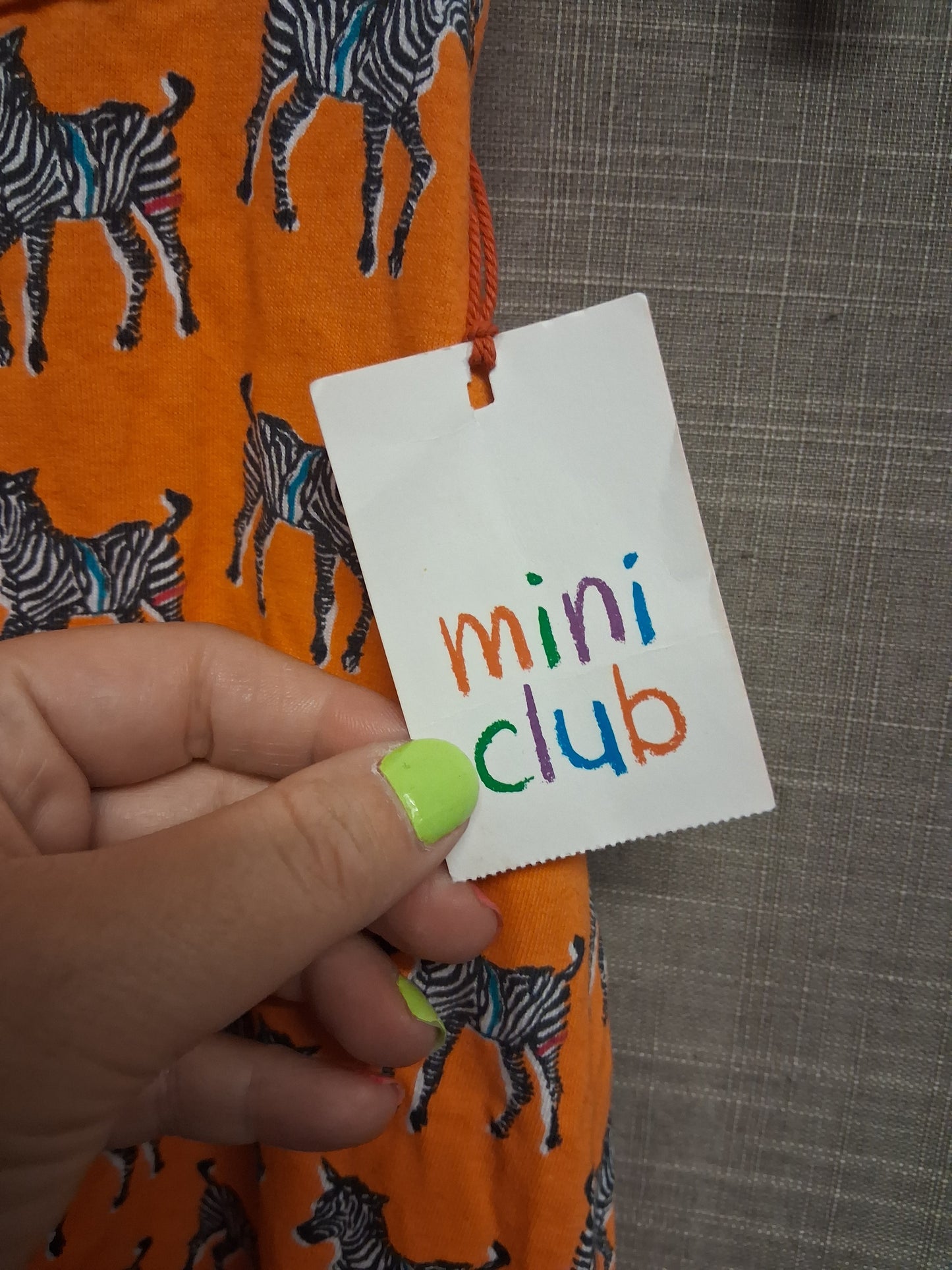 Mini Club Girls Orange Zebra Print A Line Dress Sleeveless Age 2-3 Years New