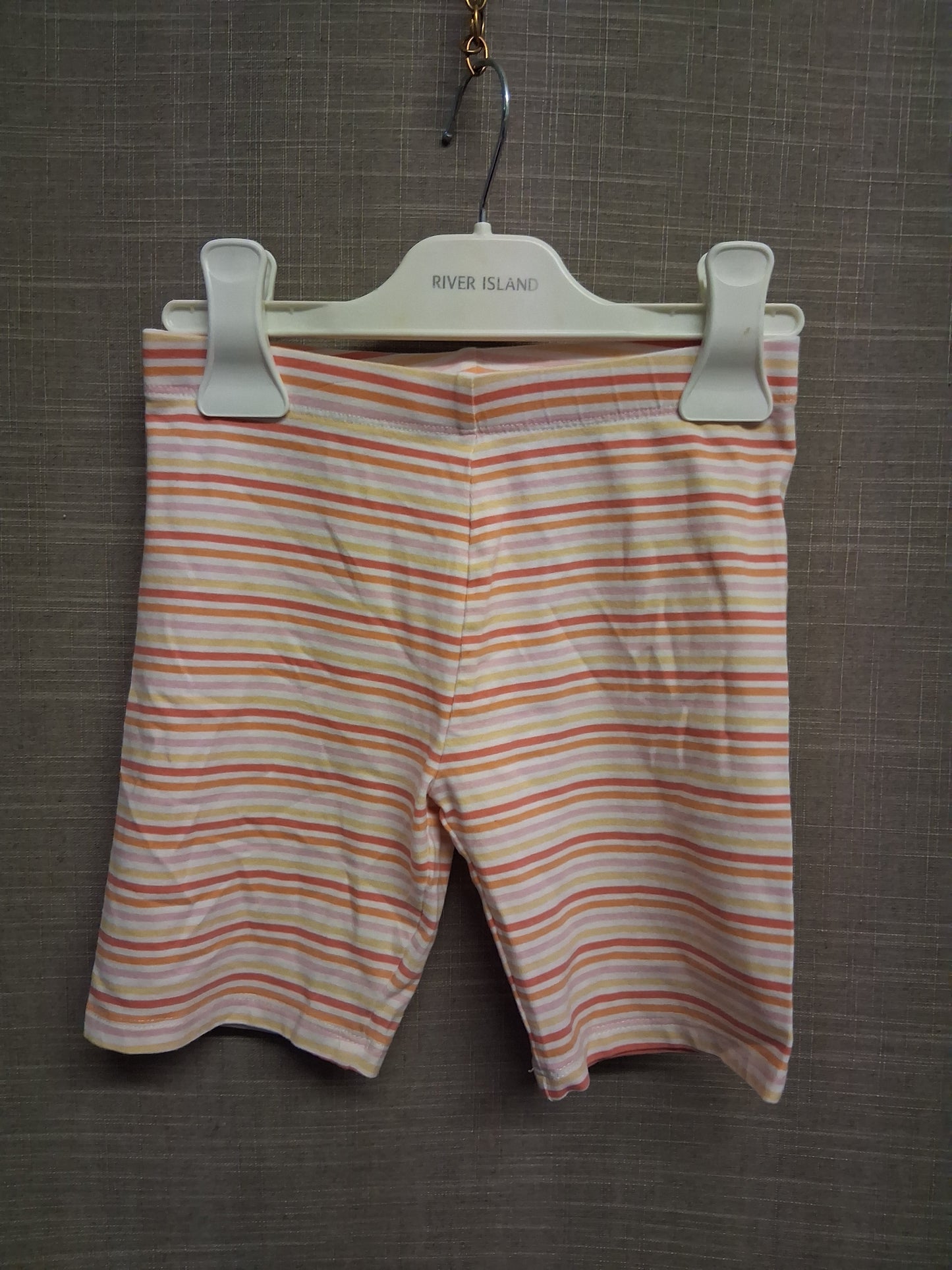 George Girls Pink Striped Cycle Shorts Age 6-7 Years