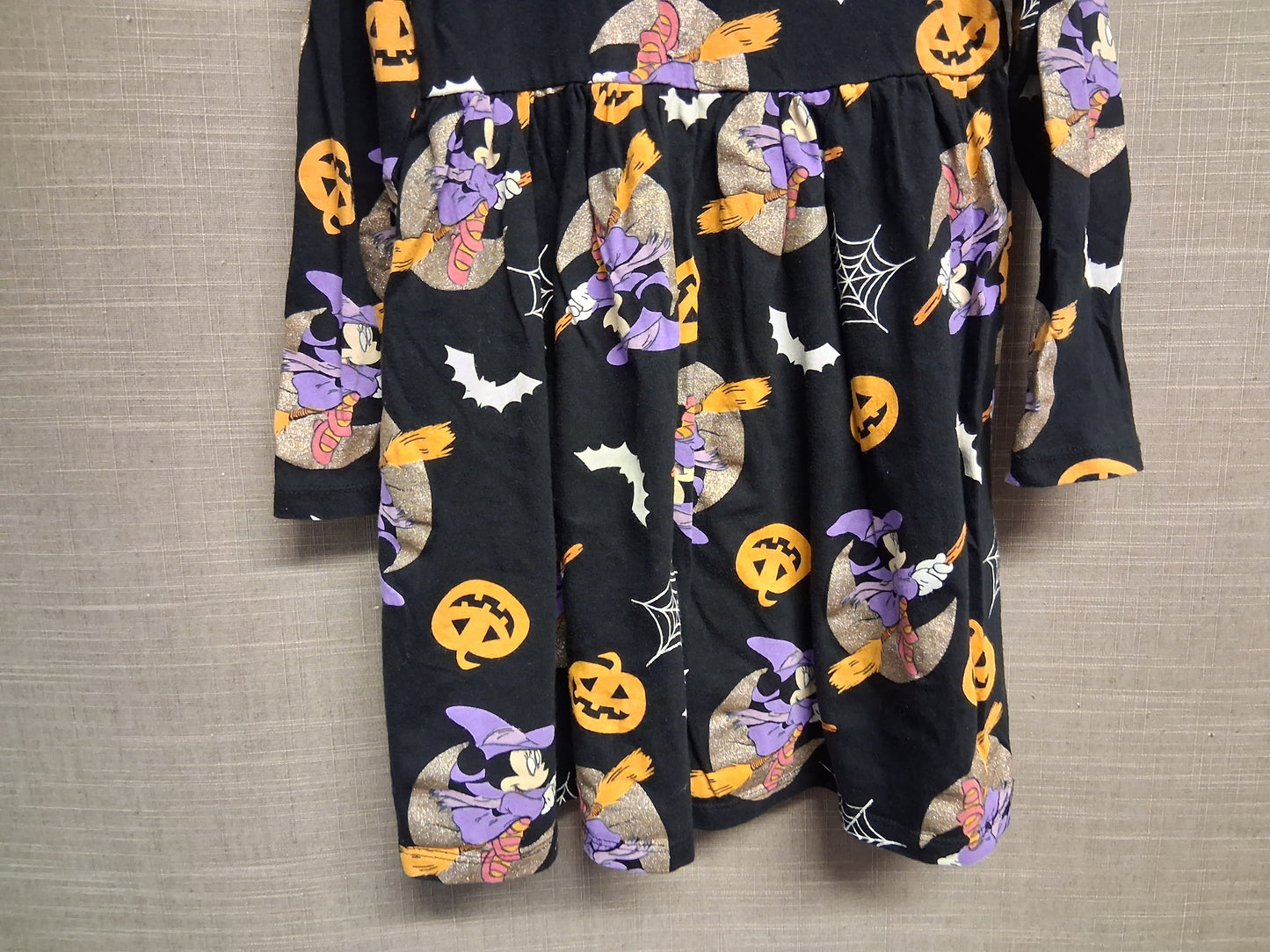 F&F Disney Halloween Theme Minnie Mouse Long Sleeve Jersey Dress Age 4-5 Years