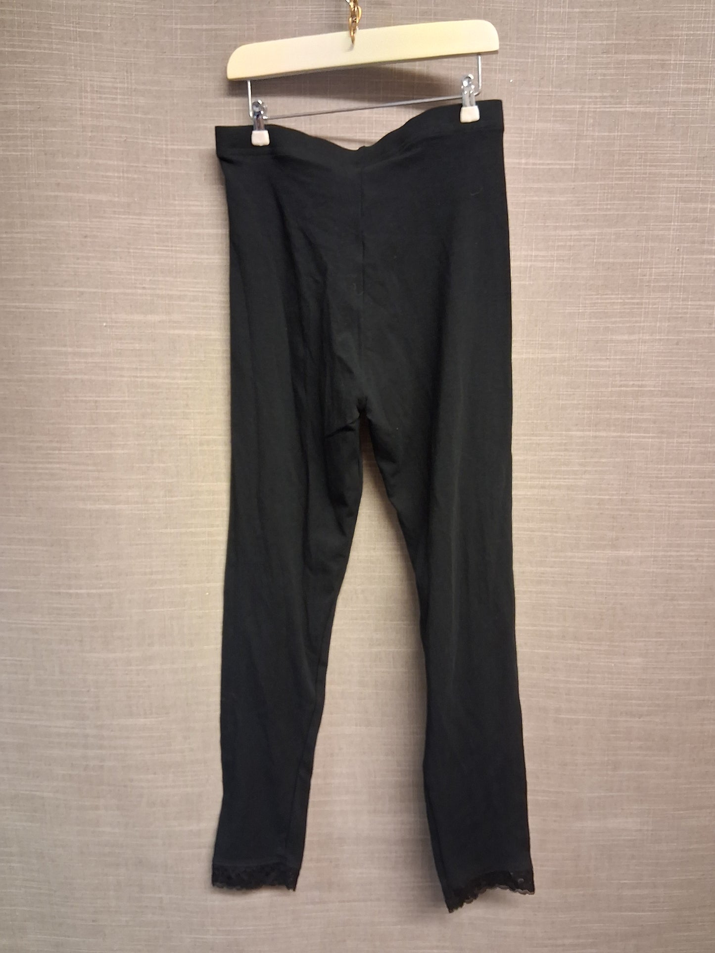 George Girls Lace Hem Black Leggings Age 10-11 Years New