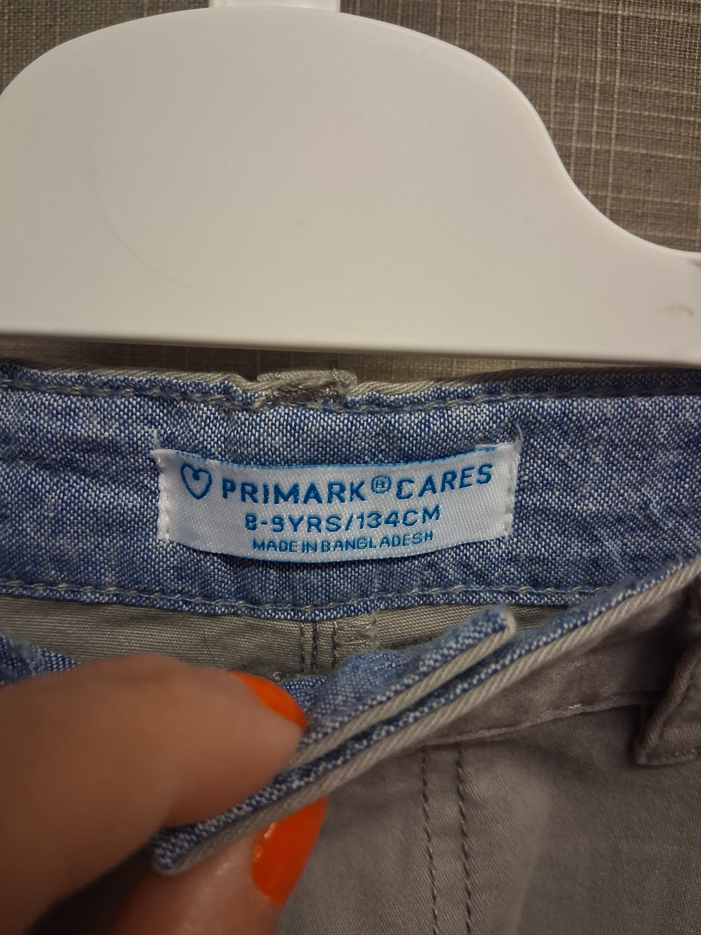 Primark Boys Grey Chino Shorts Age 8-9 Years