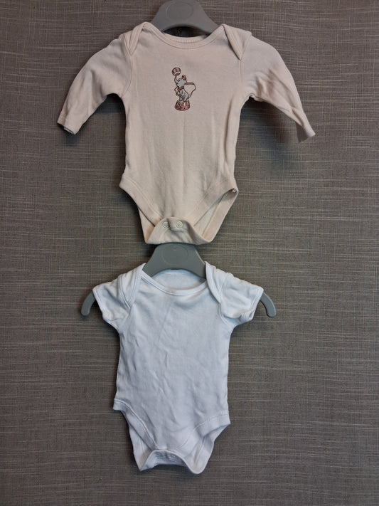 George Boys 2 Bodysuits Age Tiny Baby