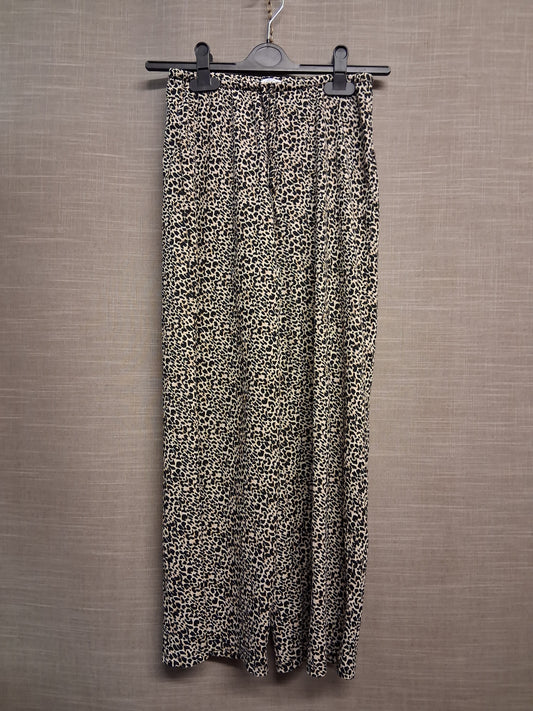 Primark Girls Beige Black Wide Leg Summer Trousers Age 11-12 Years
